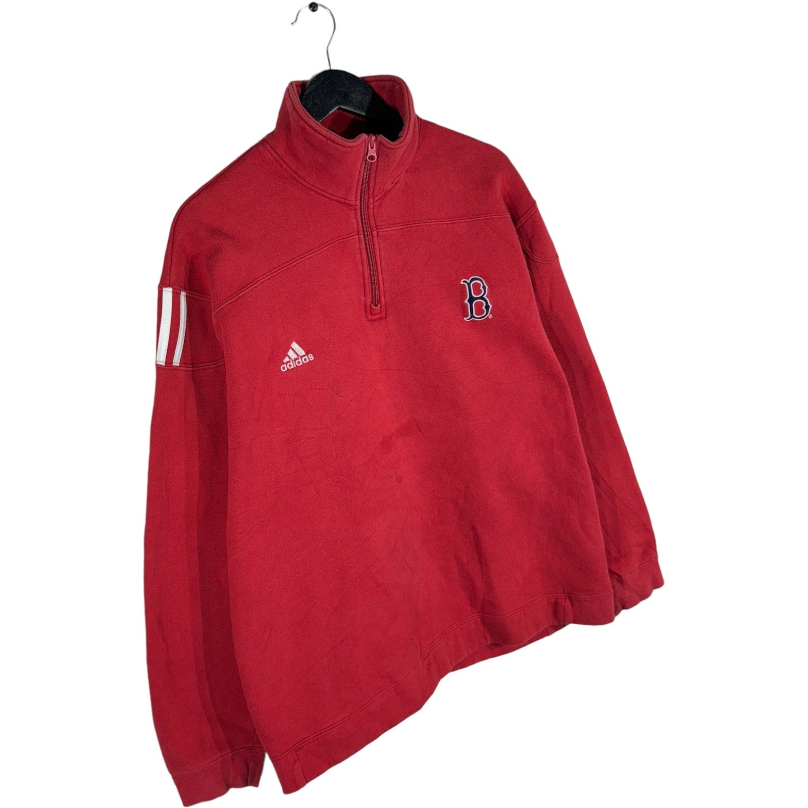 Collection of Adidas Boston Red Sox 1/4 Zip Pullover Fleece in a gallery layout