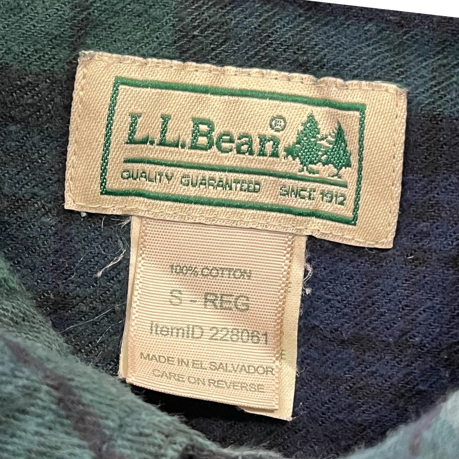 Collection of L.L. Bean Plaid Long Sleeve Flannel in a gallery layout