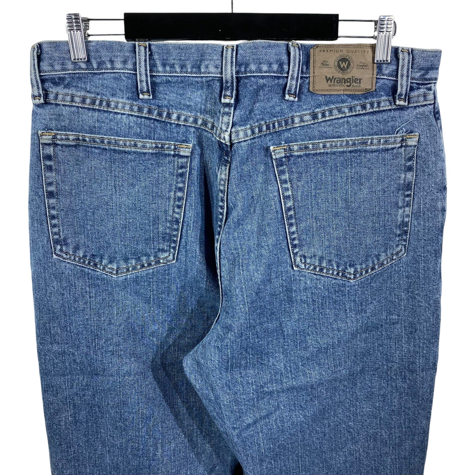 Collection of Wrangler Denim Relaxed Fit Jeans 36x34 in a gallery layout