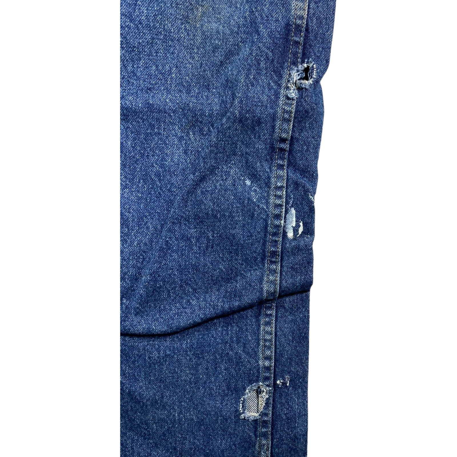 Collection of Wrangler Zip Fly Distressed Straight Leg Dark Wash Denim Pants in a gallery layout