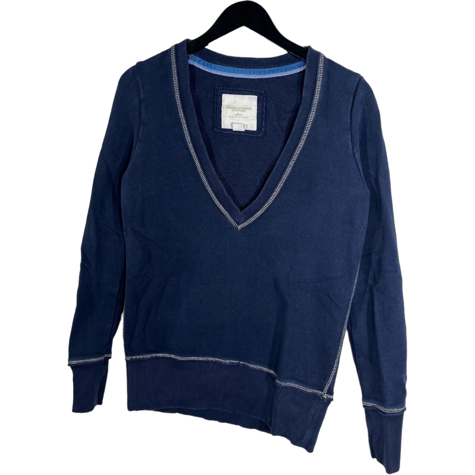 Collection of Women's American Eagle Outfitters V-Neck Sweater in a gallery layout
