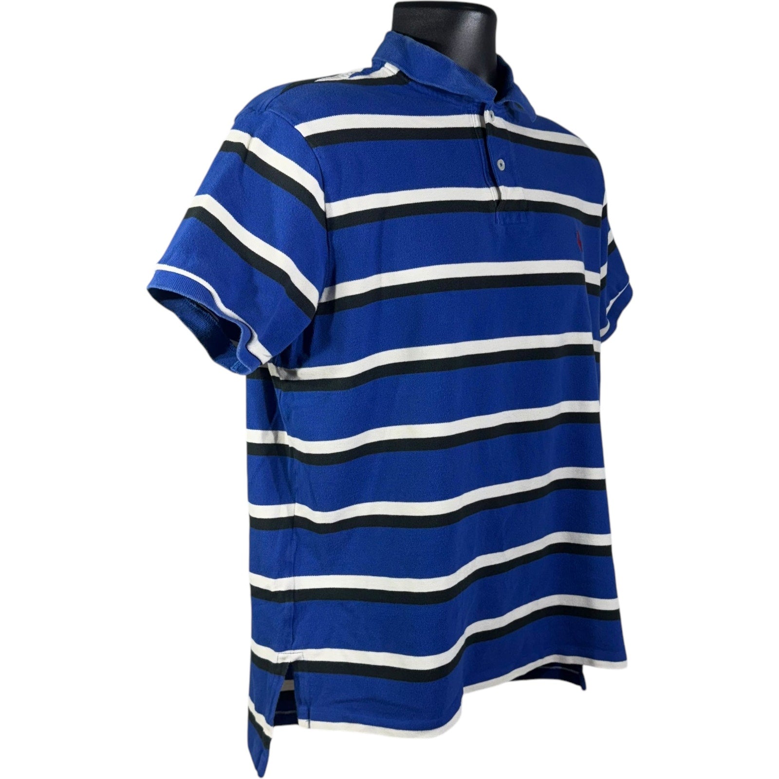 Collection of Polo Ralph Lauren Custom Fit Small Horse Striped Short Sleeve Polo in a gallery layout