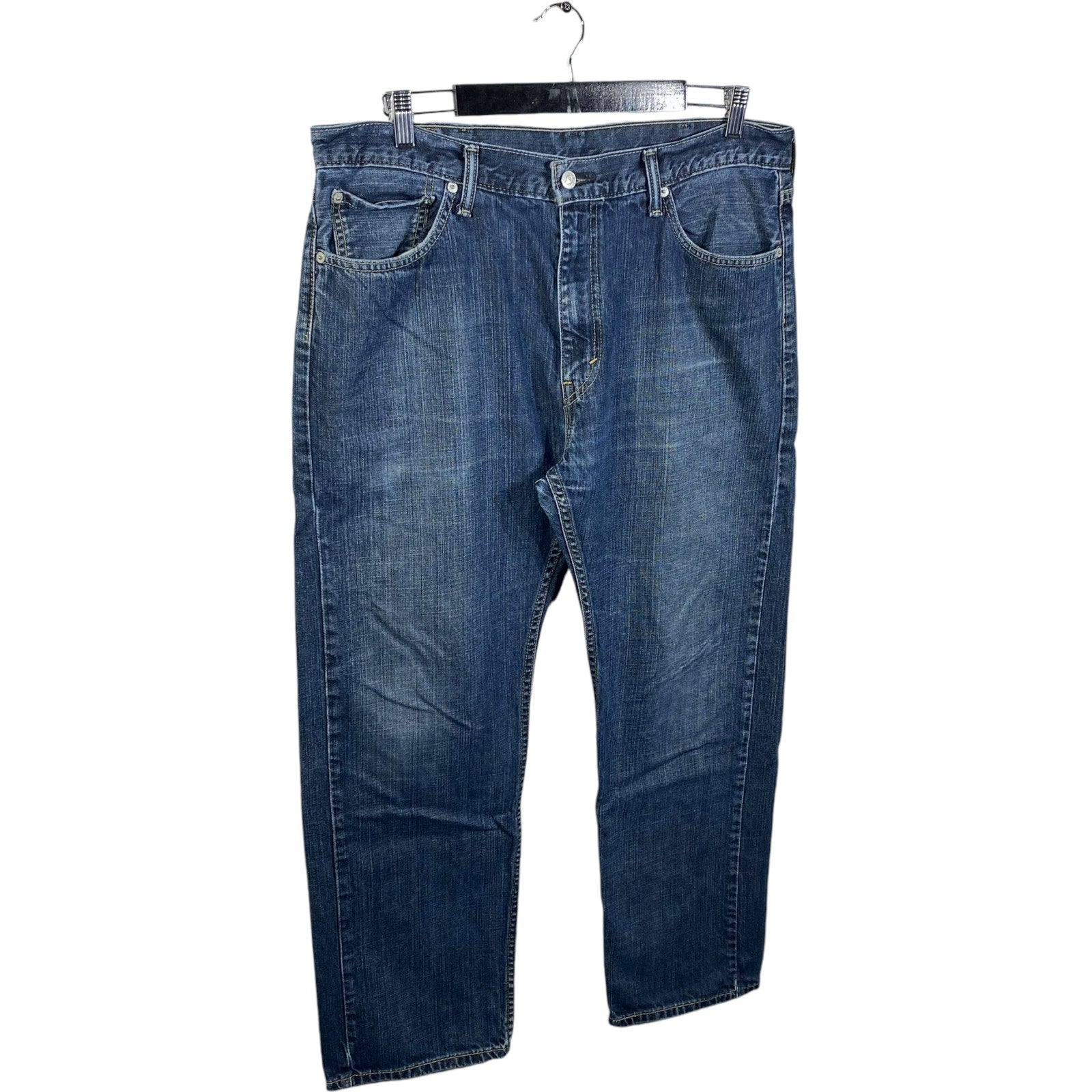 Collection of Levi's 505 Denim Straight Leg Jeans 38x30 in a gallery layout