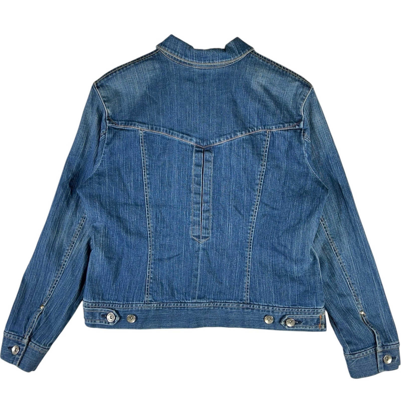 Collection of Women's Gap Button Down Denim Jacket in a gallery layout
