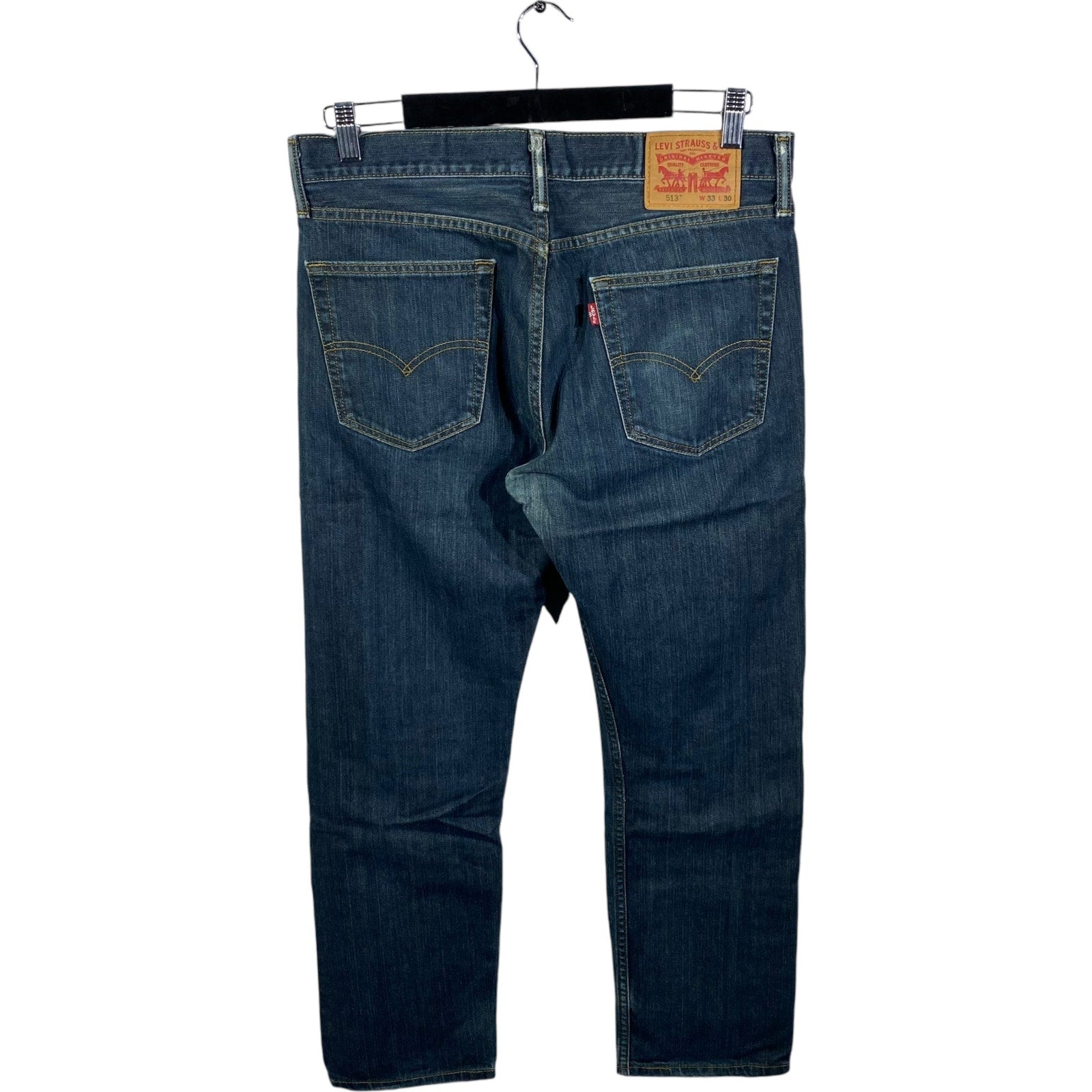 Collection of Levi's 513 Straight Leg Denim Jeans 33x30 in a gallery layout