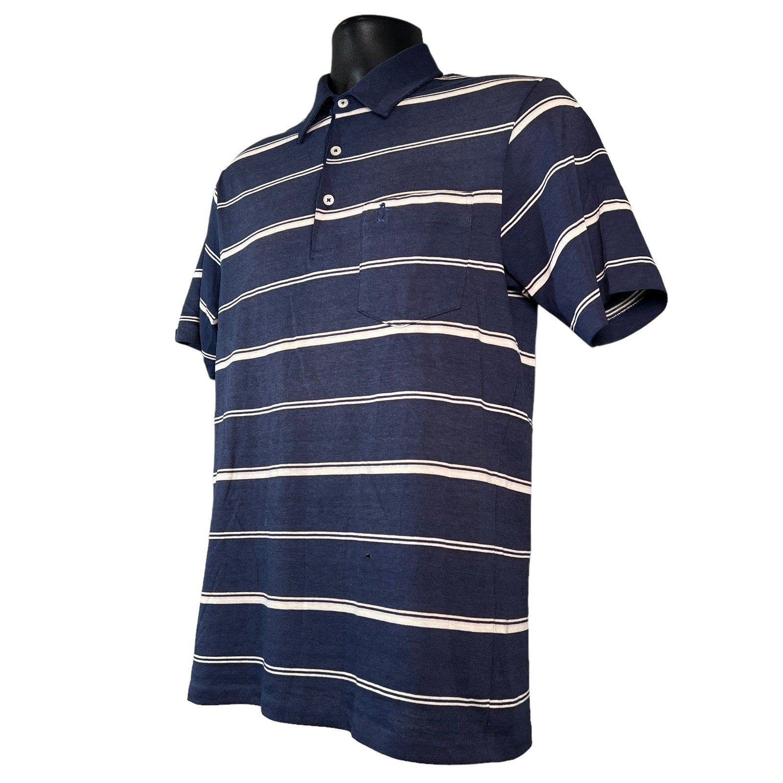 Collection of Munsingwear Striped Short Sleeve Polo Shirt in a gallery layout