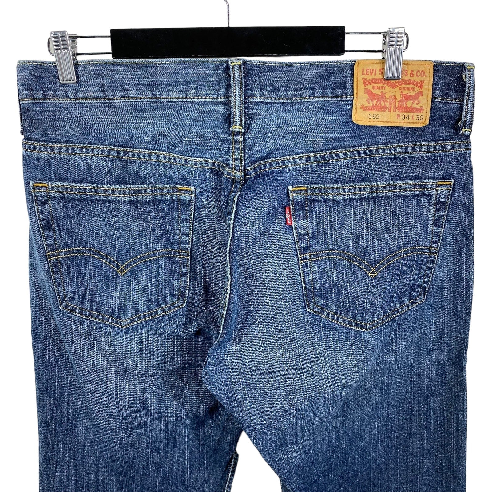 Collection of Levis 569 Zip Fly Straight Leg Denim Pants in a gallery layout