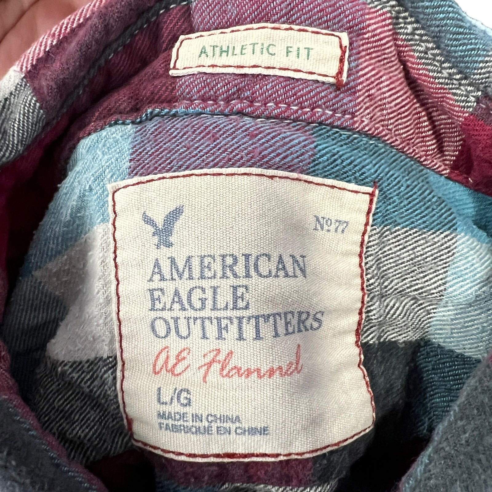 Collection of American Eagle Outfitters Athletic Fit Plaid Flannel in a gallery layout
