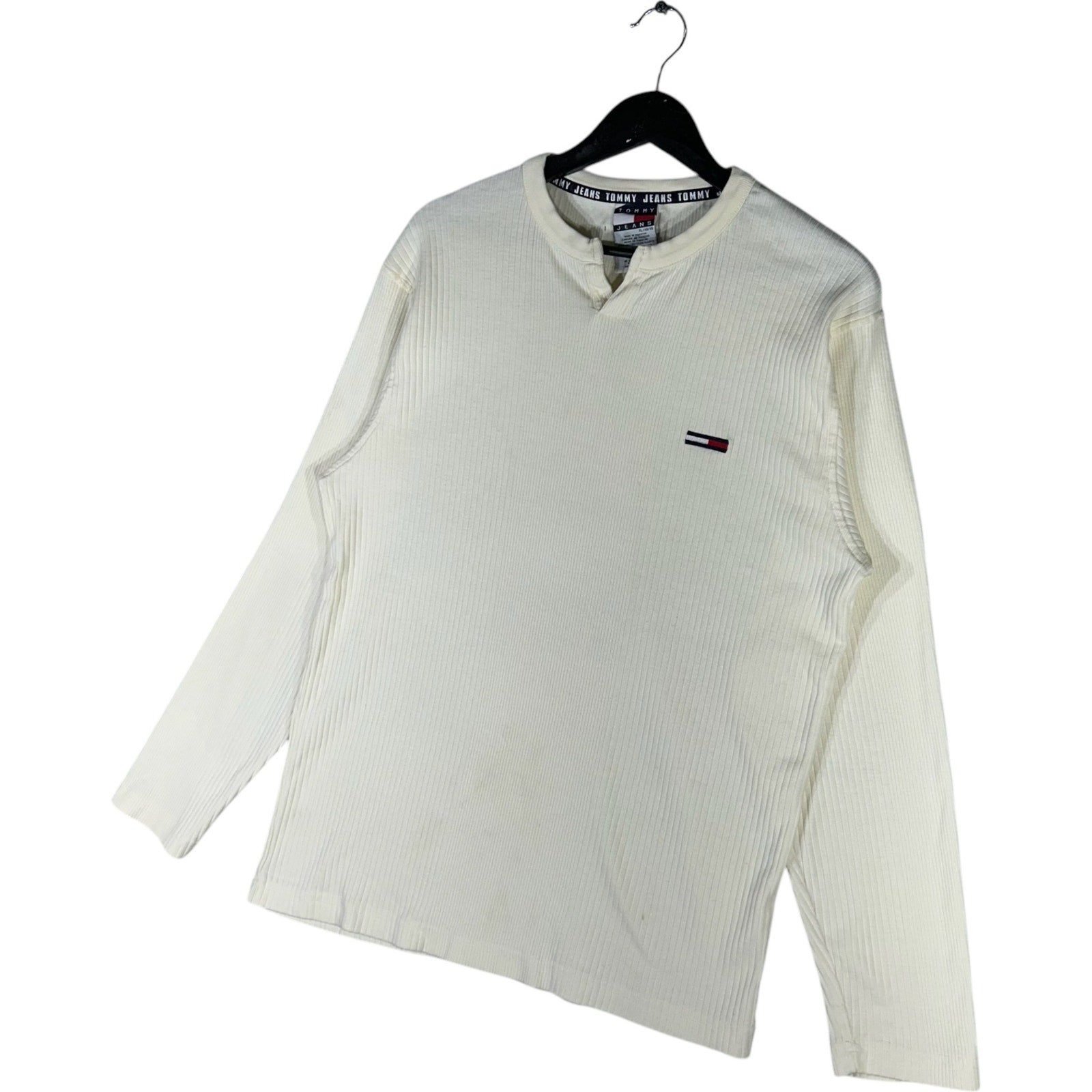 Collection of Tommy Hilfiger Mini Logo Henley Long Sleeve in a gallery layout