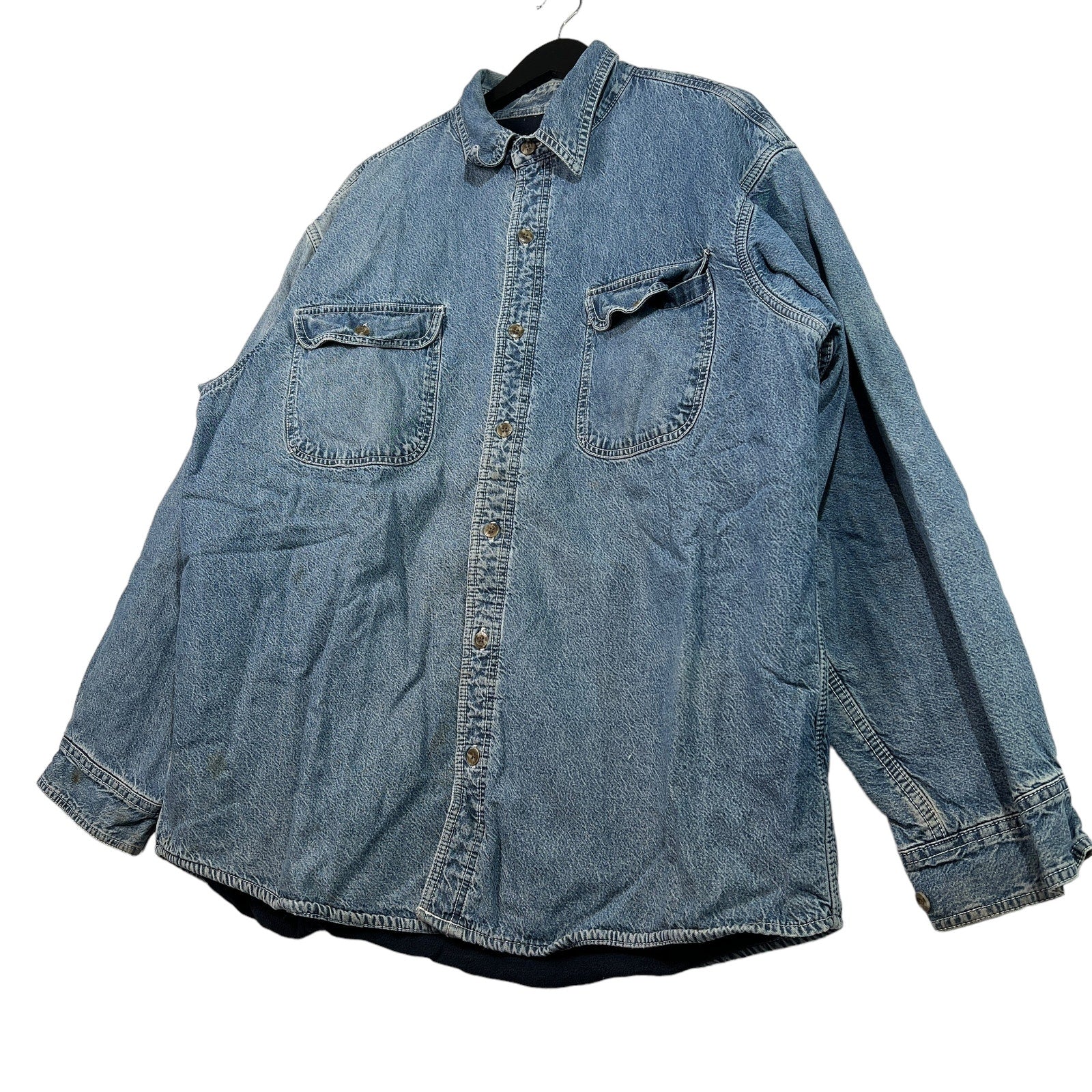 Collection of RedHead Flannel Lined Denim Workwear Button Down in a gallery layout