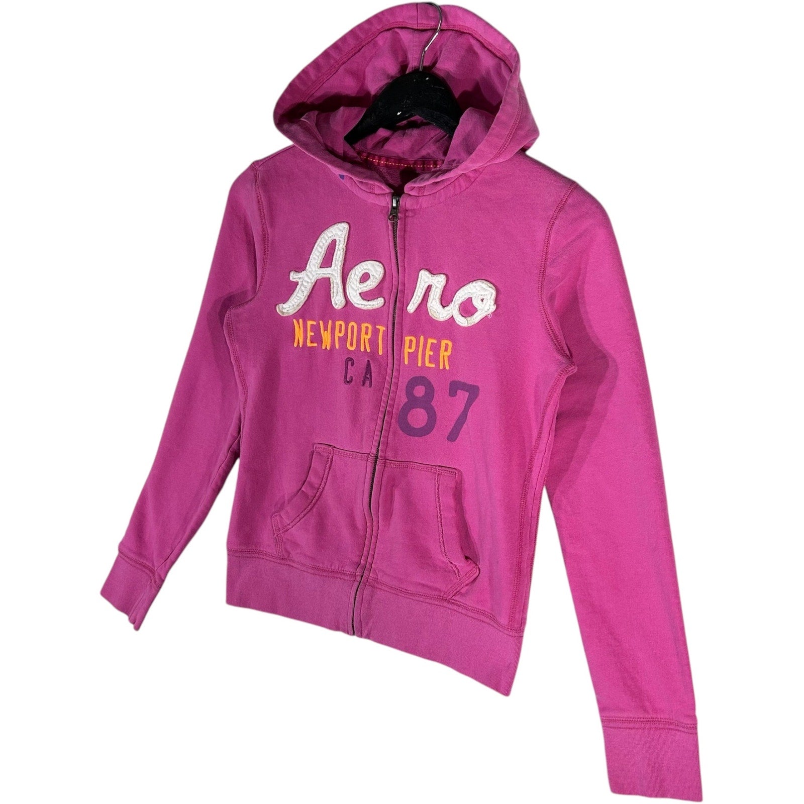 Collection of Womens Y2k Aeropostale Patch Spellout  Full Zip Hoodie in a gallery layout