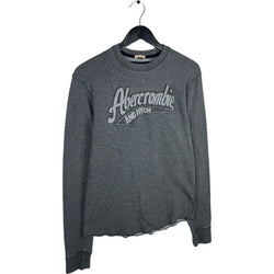 Collection of Abercrombie Embroidered Spellout Pullover Crewneck in a gallery layout