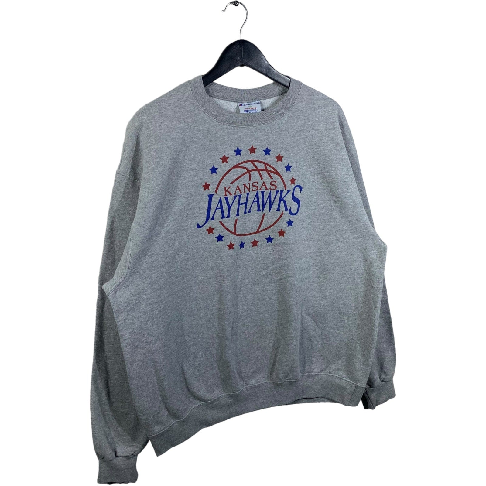 Collection of Champion Kansas Jay Hawks Basketball Crewneck in a gallery layout