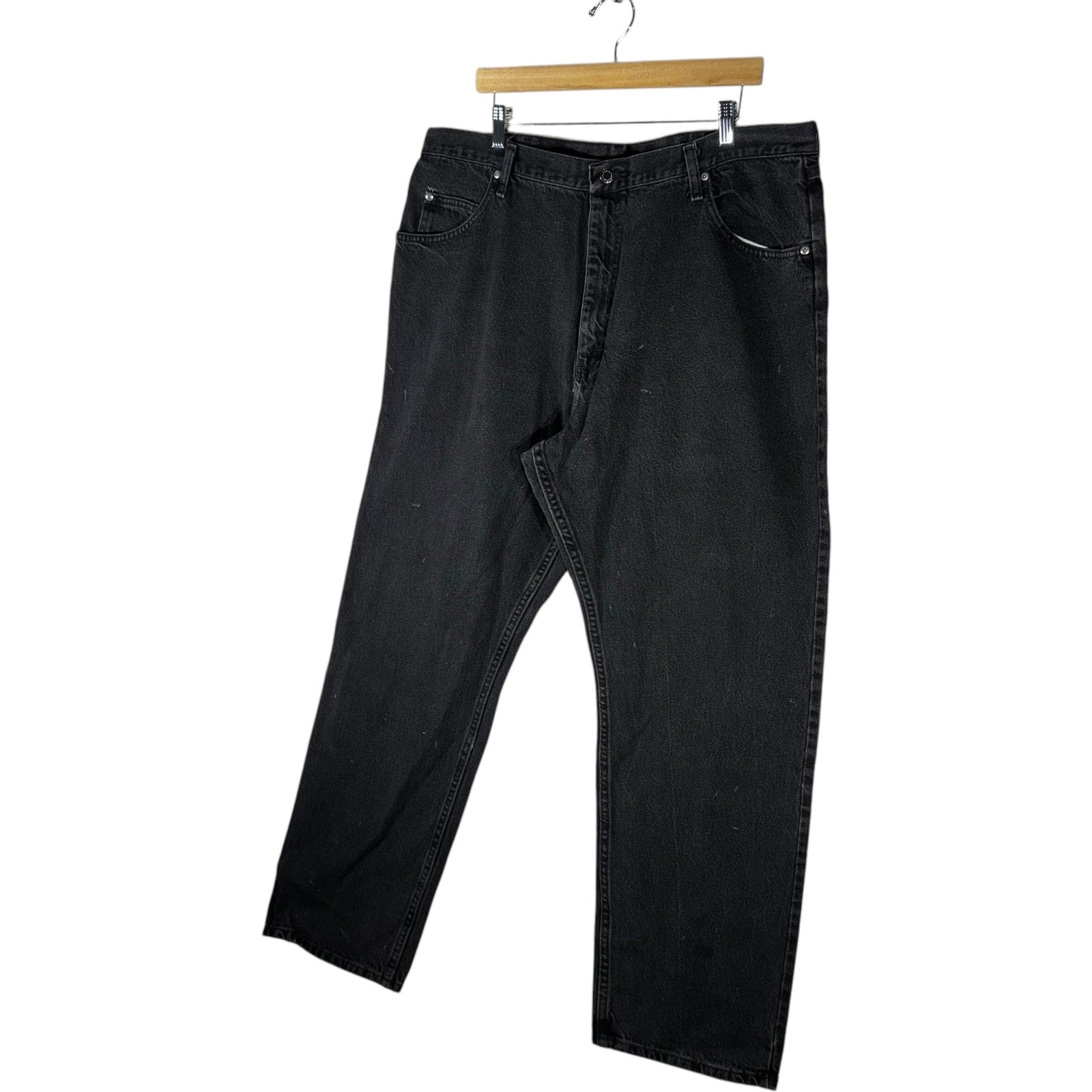 Collection of Wrangler Denim Straight Leg Jeans 42x32 in a gallery layout