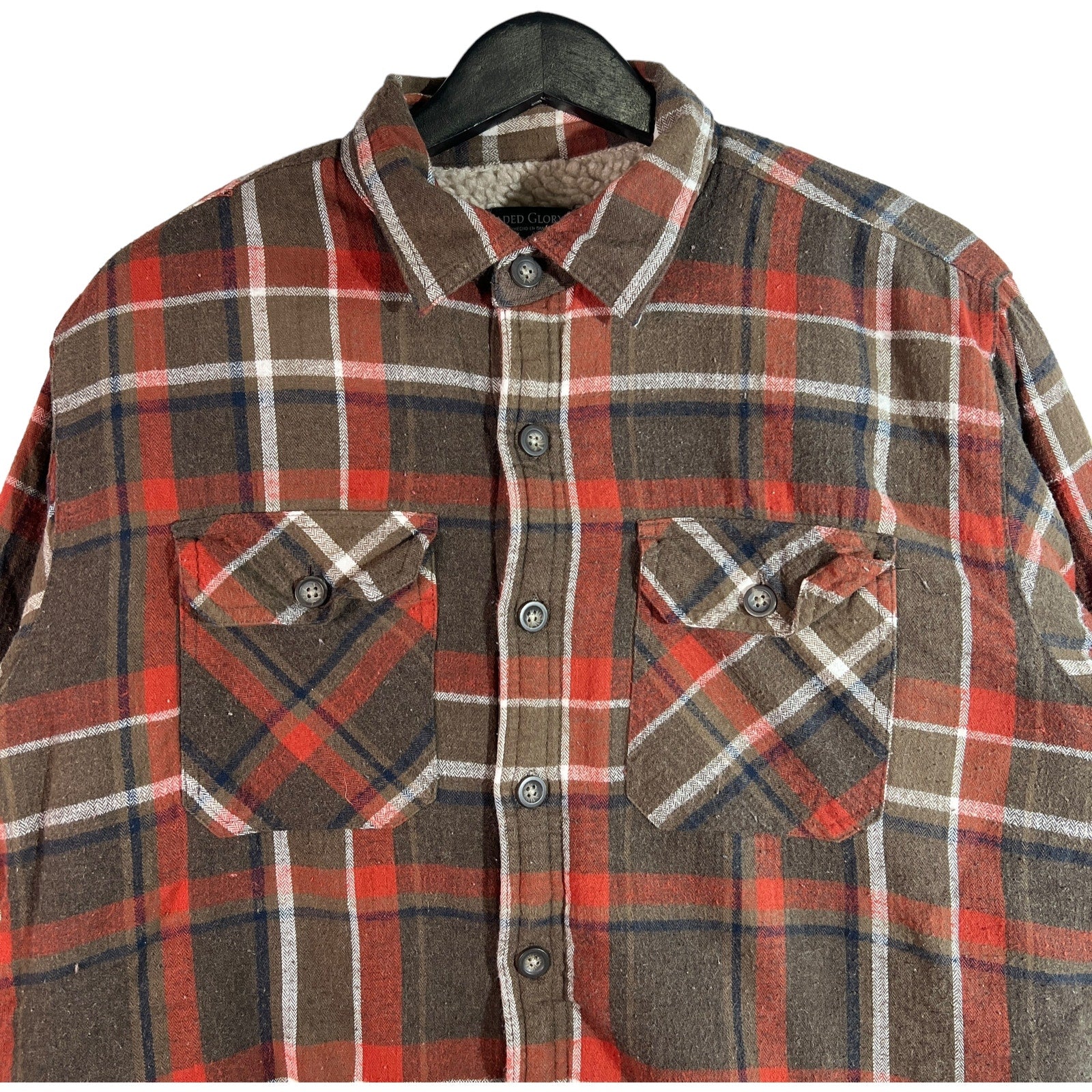 Collection of Faded Glory Button Up Flannel Jacket in a gallery layout