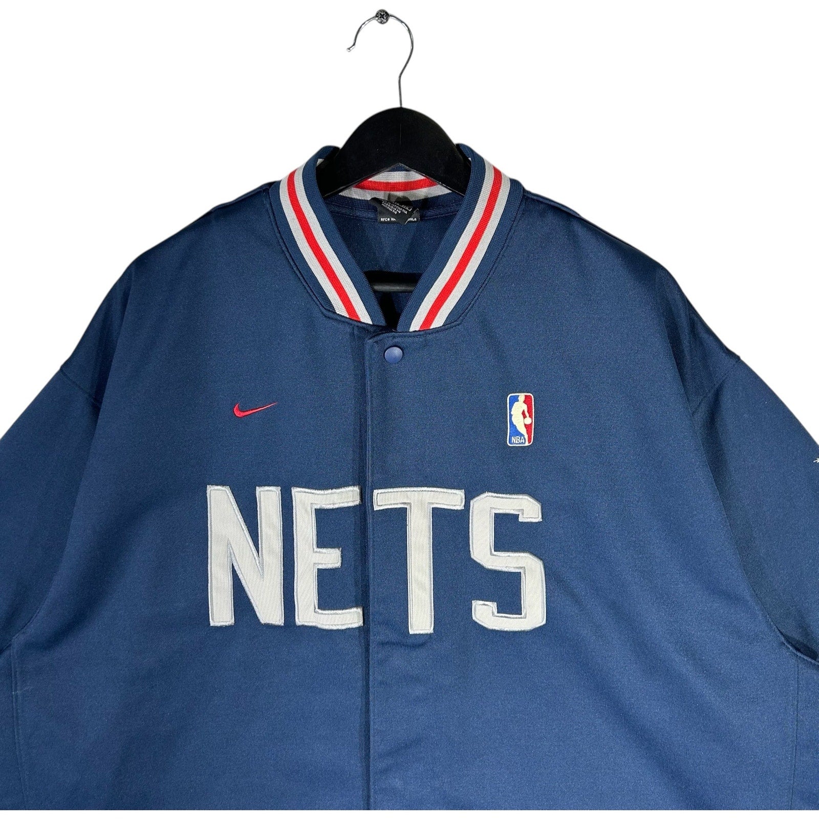 Collection of Nike Team New Jersey Nets NBA Warm Up Jersey in a gallery layout