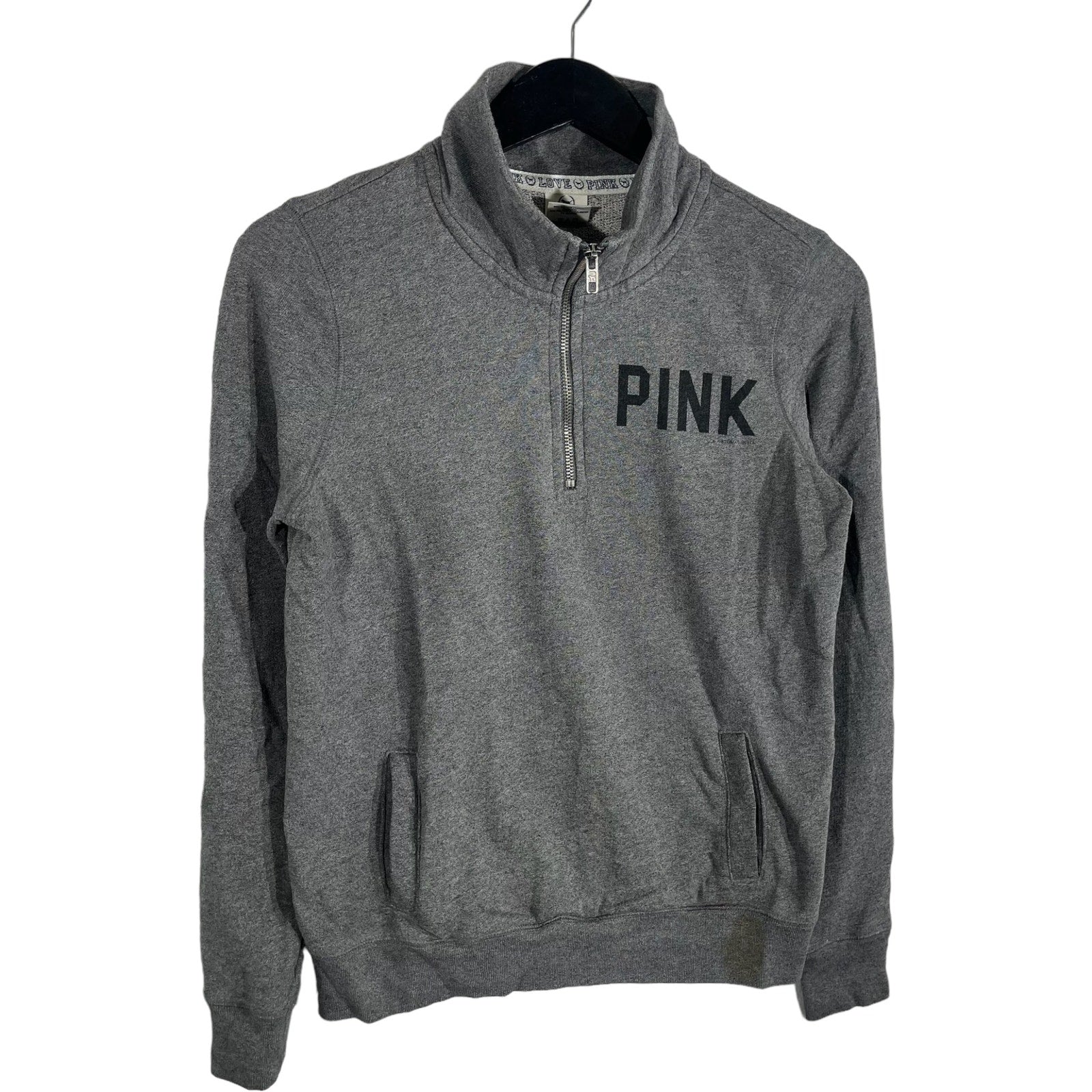 Collection of Women's Victoria's Secret Pink 1/4 Zip Sweatshirt in a gallery layout