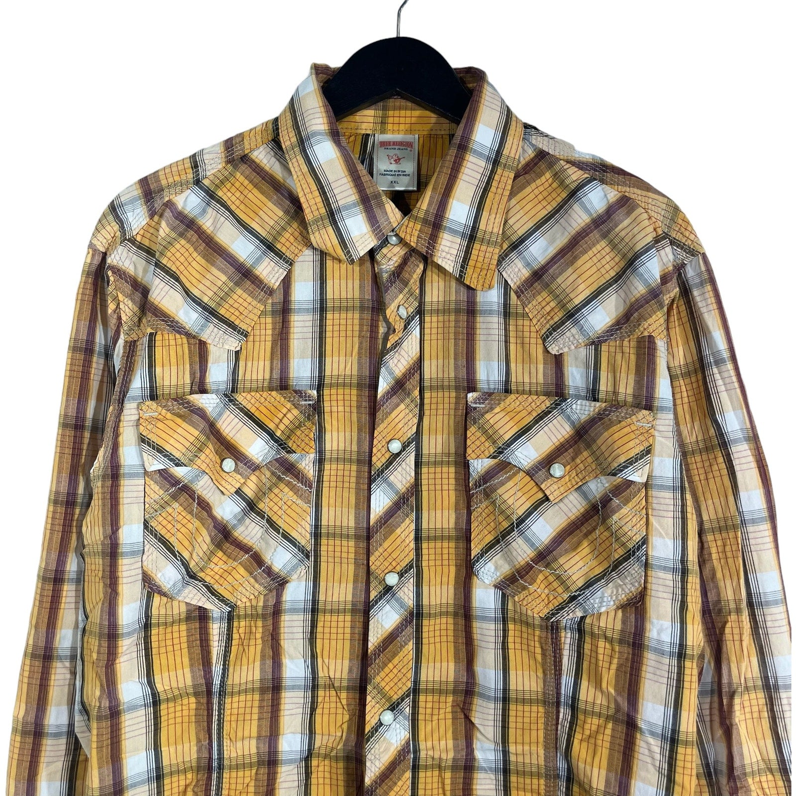 Collection of True Religion Plaid Long Sleeve Flannel in a gallery layout
