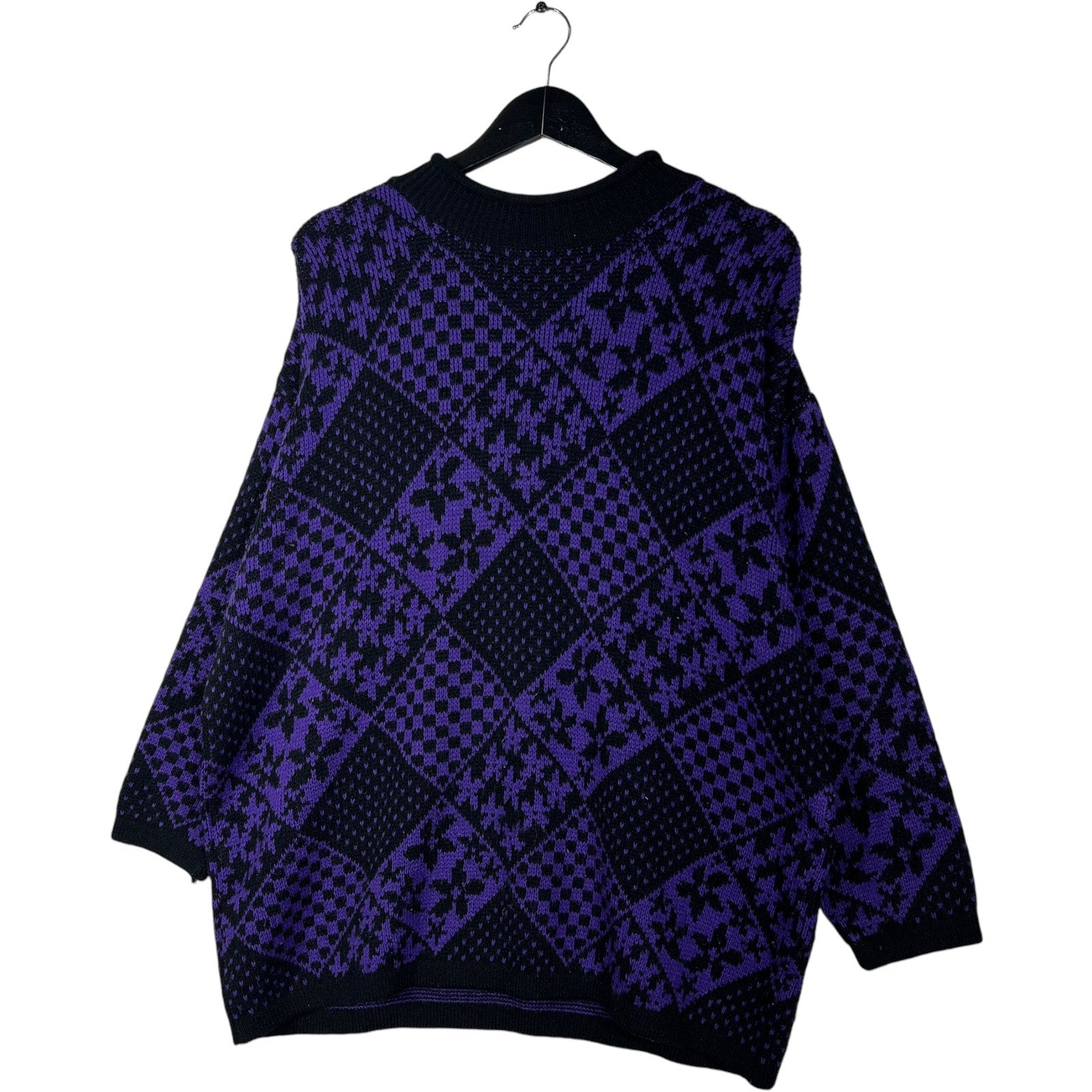 Collection of Vintage Stefano International Checkered Knit Sweater in a gallery layout