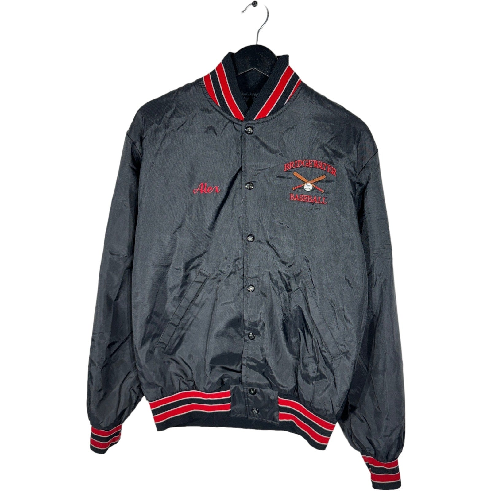 Collection of Vintage Bridge Water Baseball  Bomber Jacket in a gallery layout