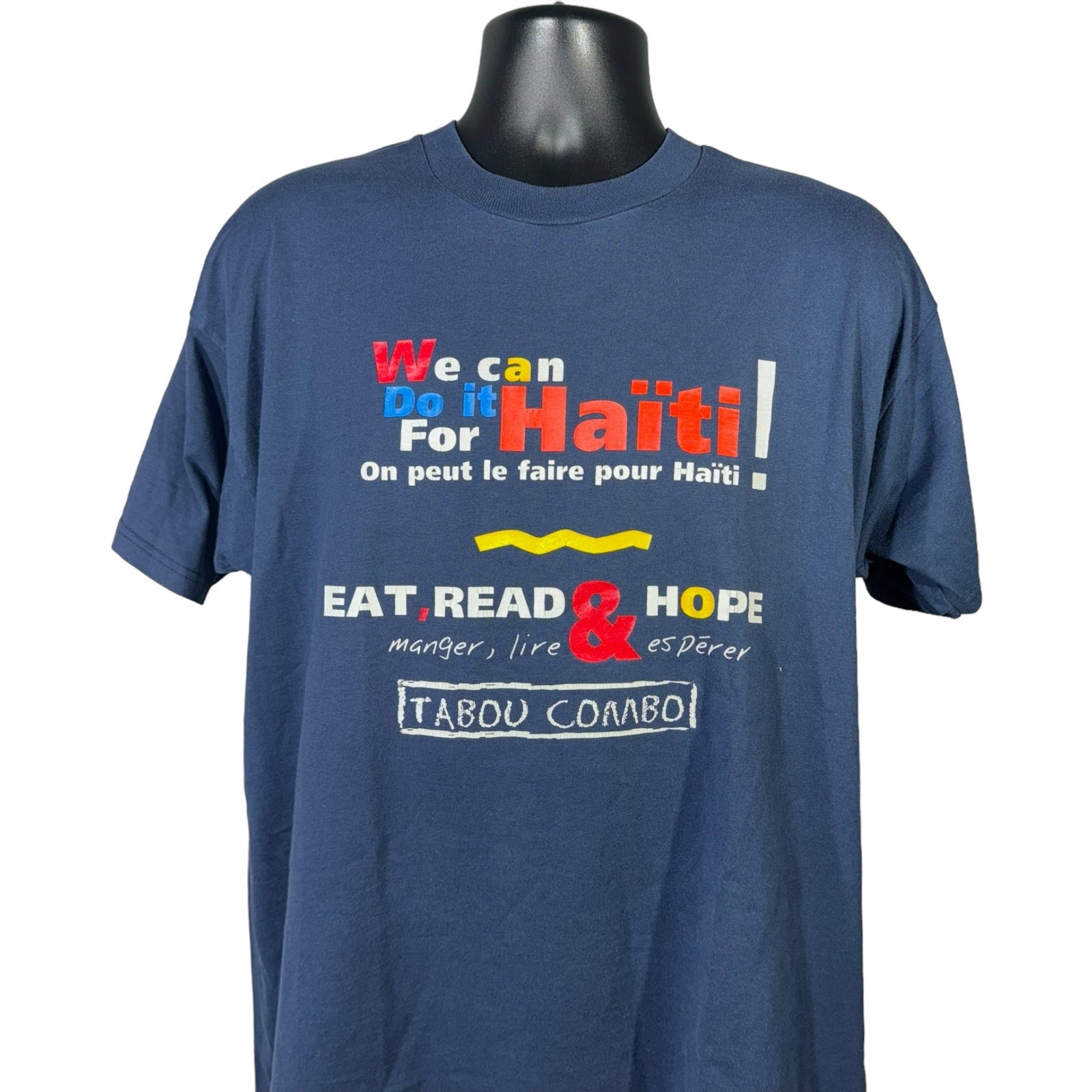 Collection of Vintage Haiti "Eat, Read, & Hope" Tee in a gallery layout