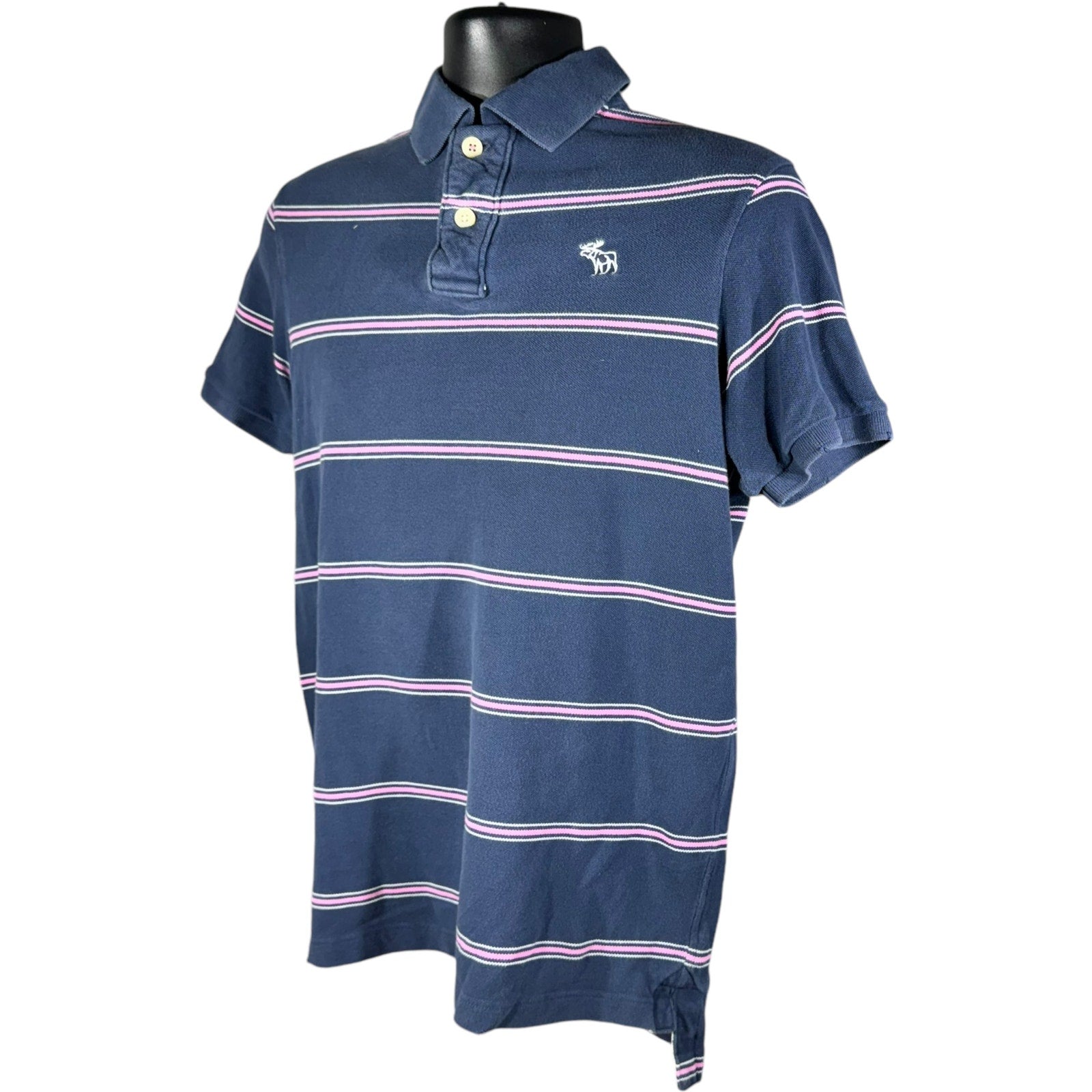 Collection of Abercrombie & Fitch Striped Short Sleeve Polo in a gallery layout