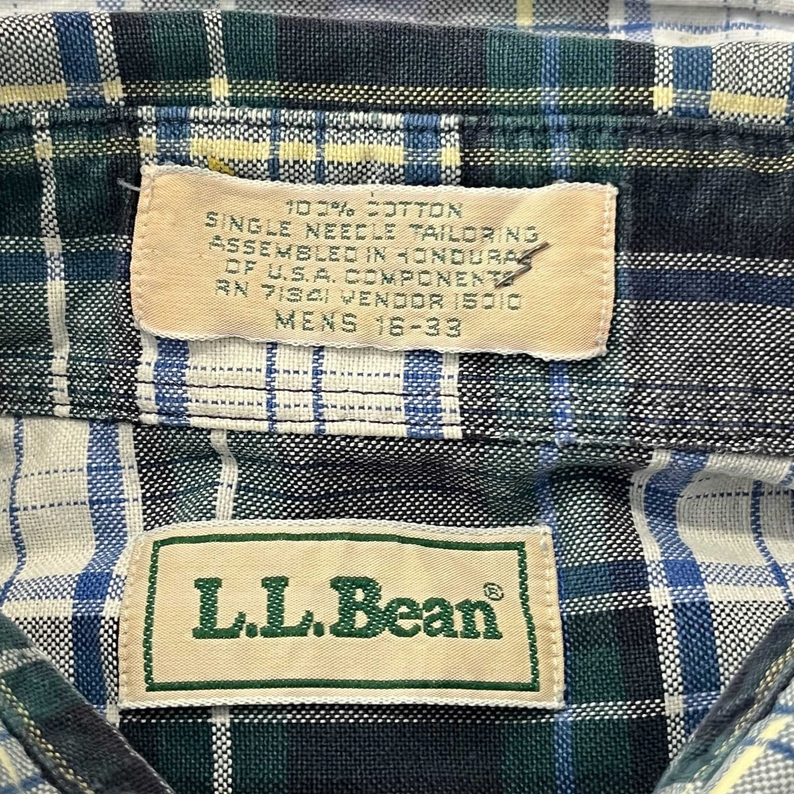 Collection of L.L.Bean Plaid Long Sleeve Flannel in a gallery layout