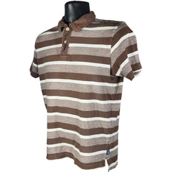 Collection of Abercrombie & Fitch Striped Short Sleeve Polo in a gallery layout