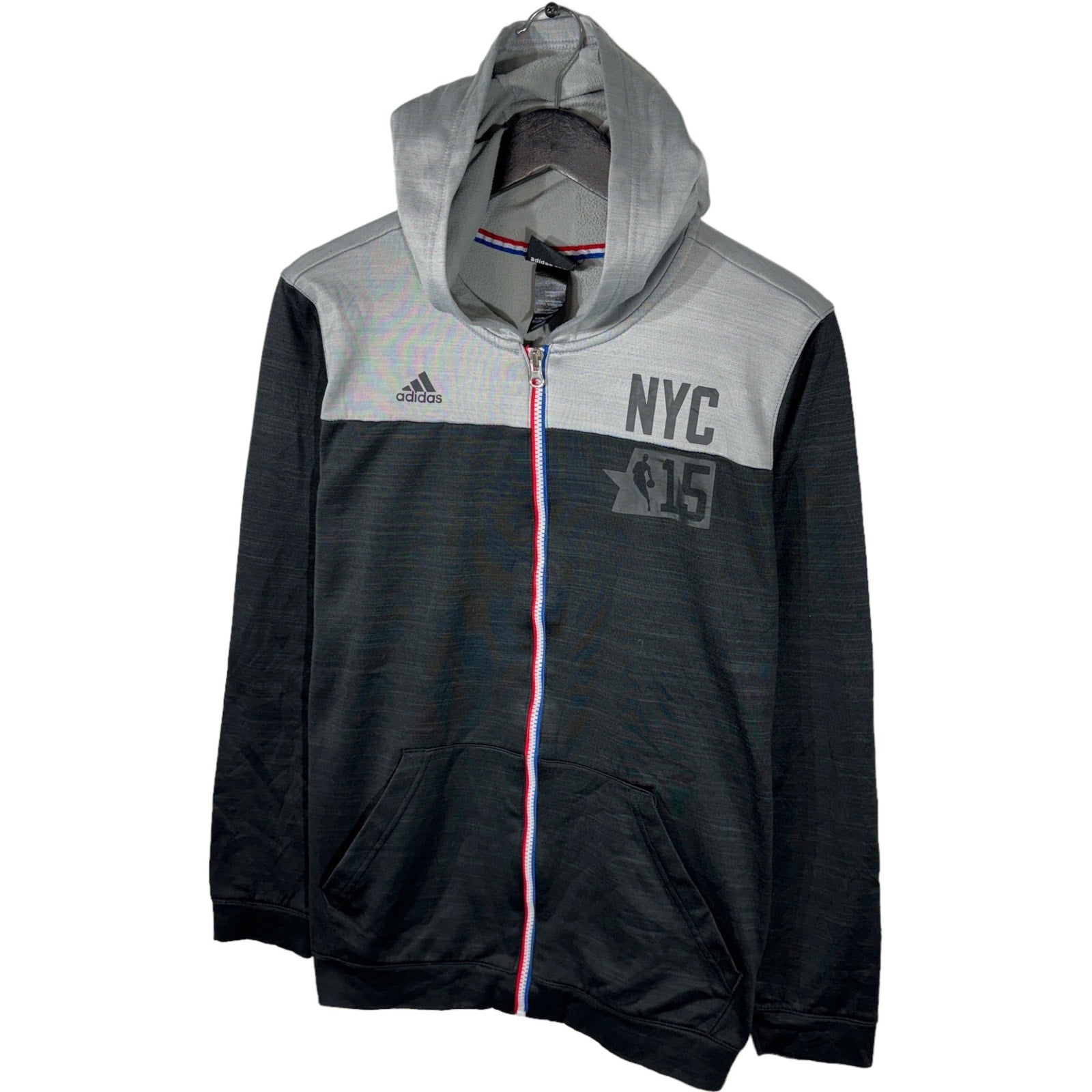 Collection of Youth Adidas NBA NYC Zip Up Hoodie in a gallery layout