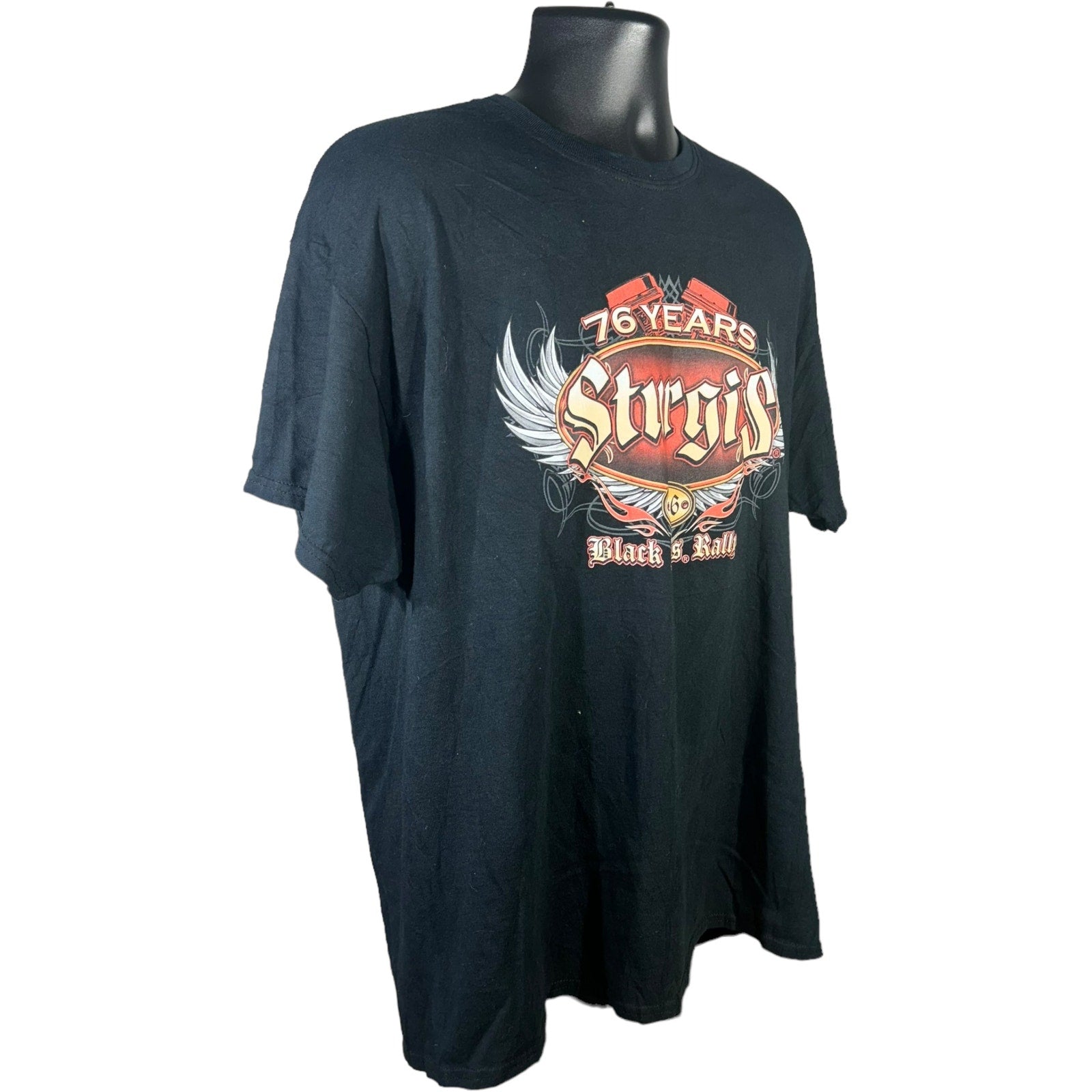 Collection of Sturgis 76th Anniversary Black Hills Motorcycle Rally 2016 Tee in a gallery layout