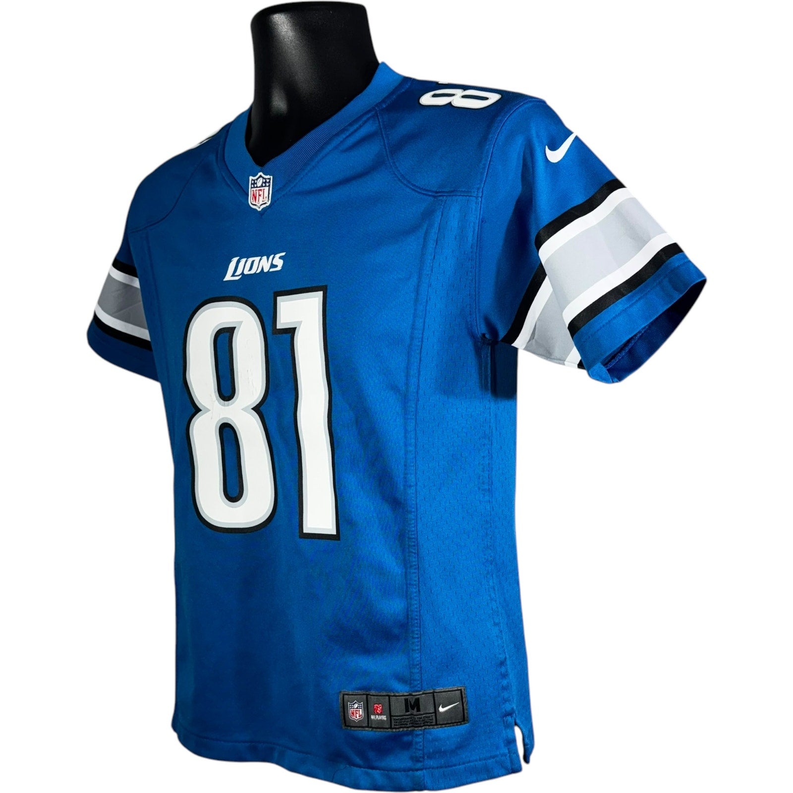 Collection of Detroit Lions Calvin Johnson #81 Nike NFL Jersey in a gallery layout