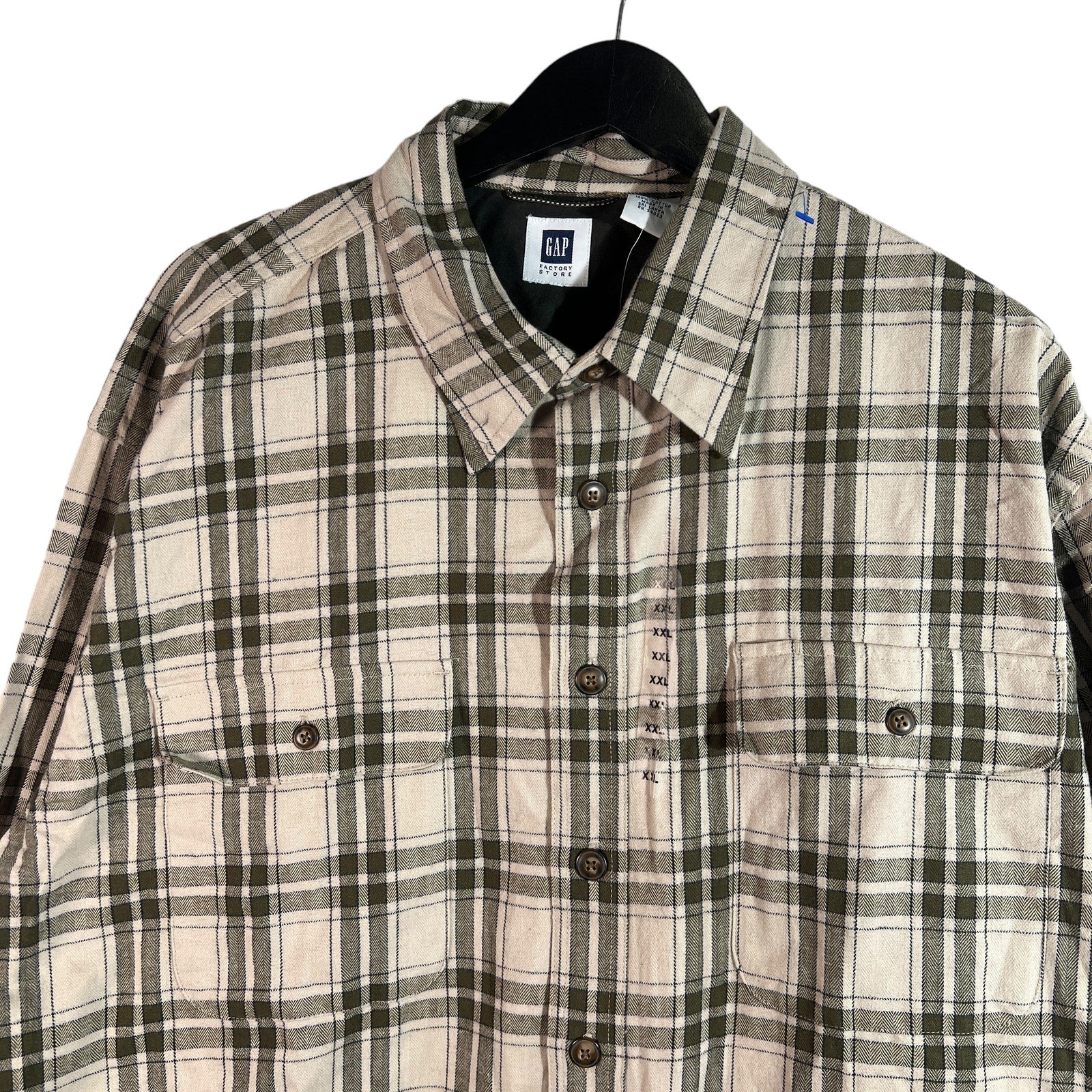 Collection of NWT Gap Plaid Long Sleeve Button Down in a gallery layout