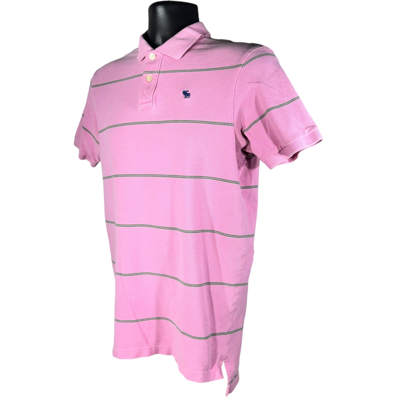 Collection of Abercrombie & Fitch Striped Short Sleeve Polo in a gallery layout