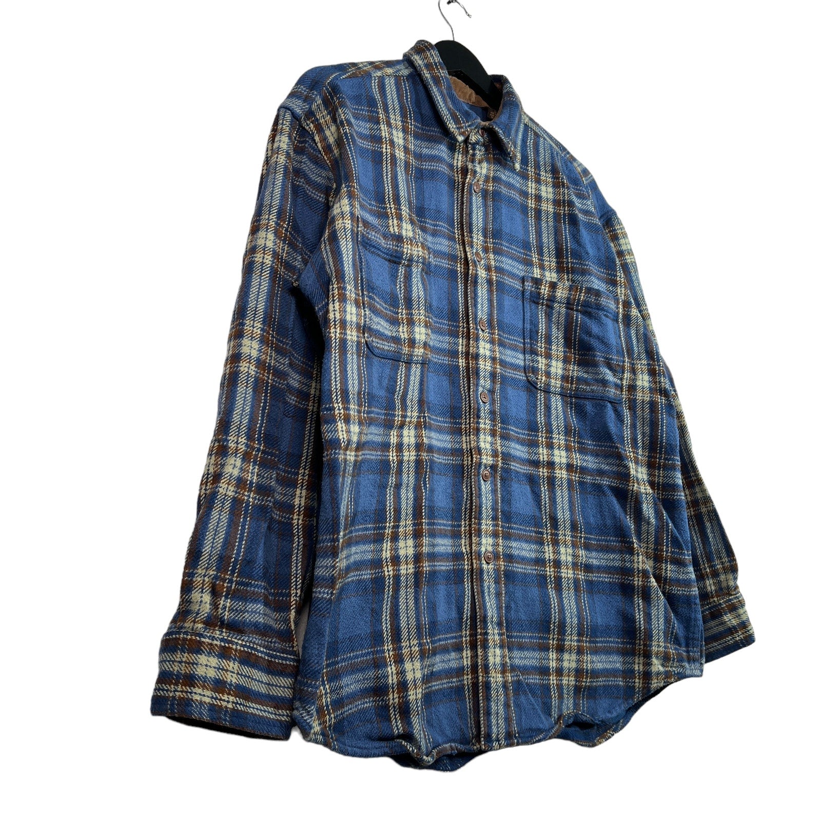 Collection of St. Johns Bay Plaid Button Up Flannel in a gallery layout