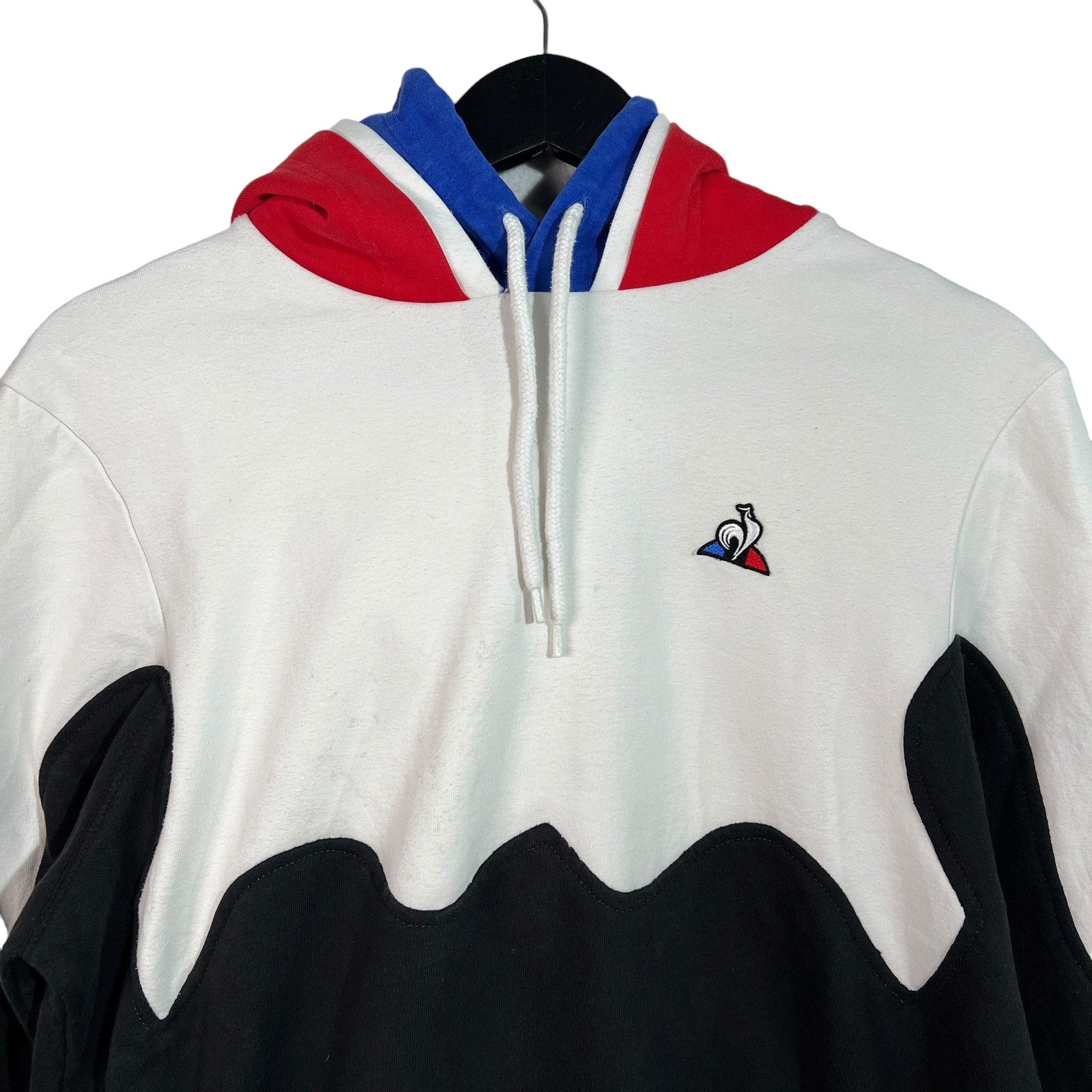 Collection of Le Coq Sportif Cut & Sew Color Block Hoodie in a gallery layout