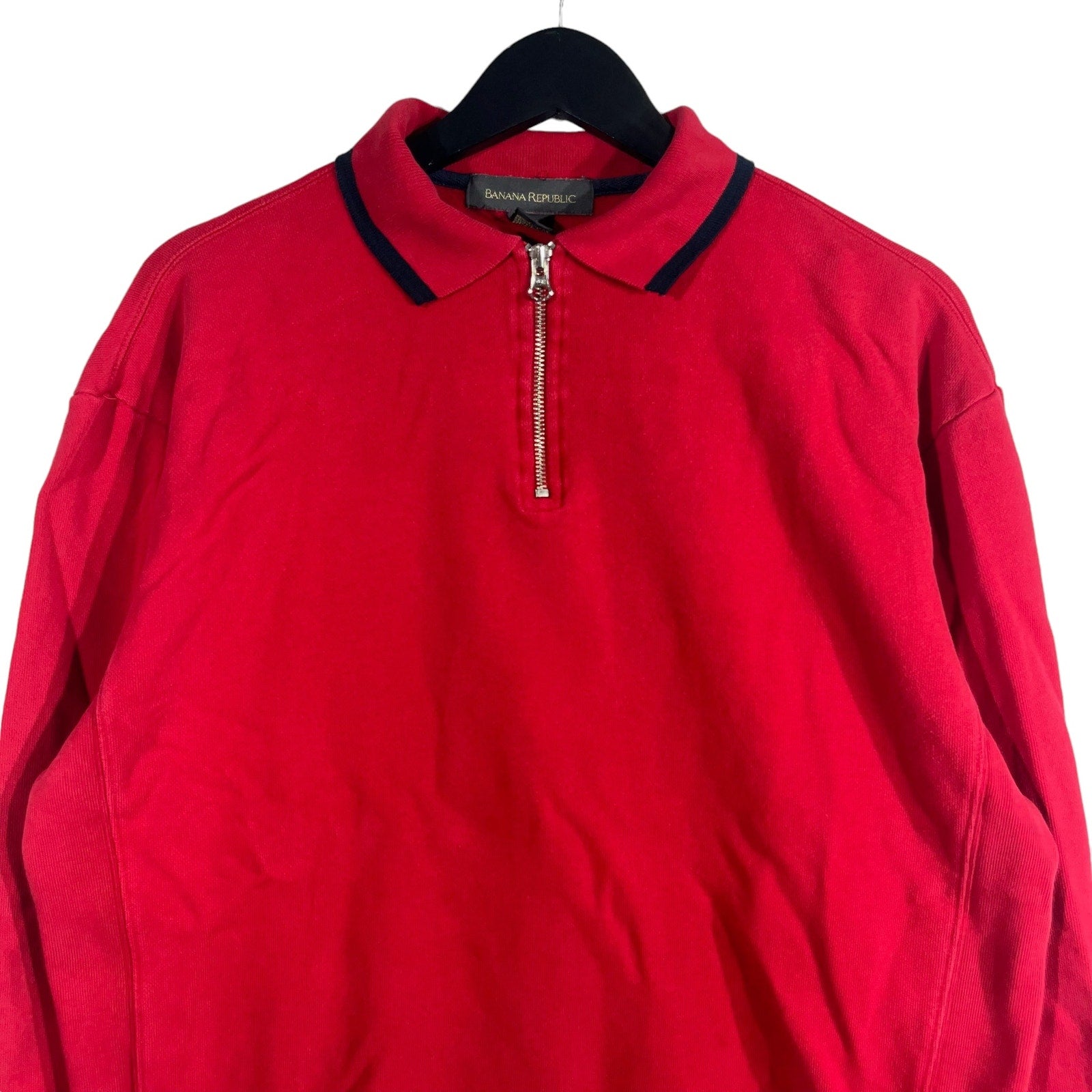 Collection of Banana Republic 1/4 Zip Collared Sweatshirt in a gallery layout