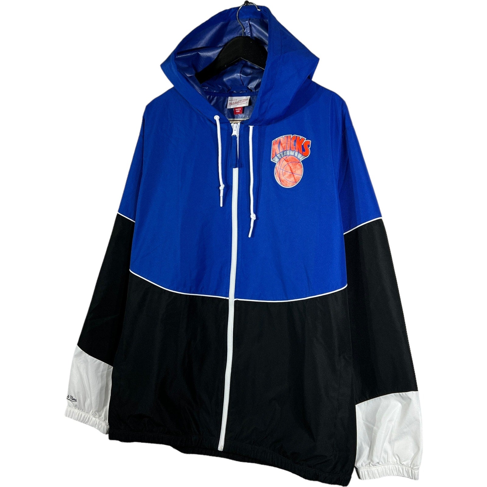 Collection of Mitchell & Ness New York Knicks Hooded Light Jacket in a gallery layout