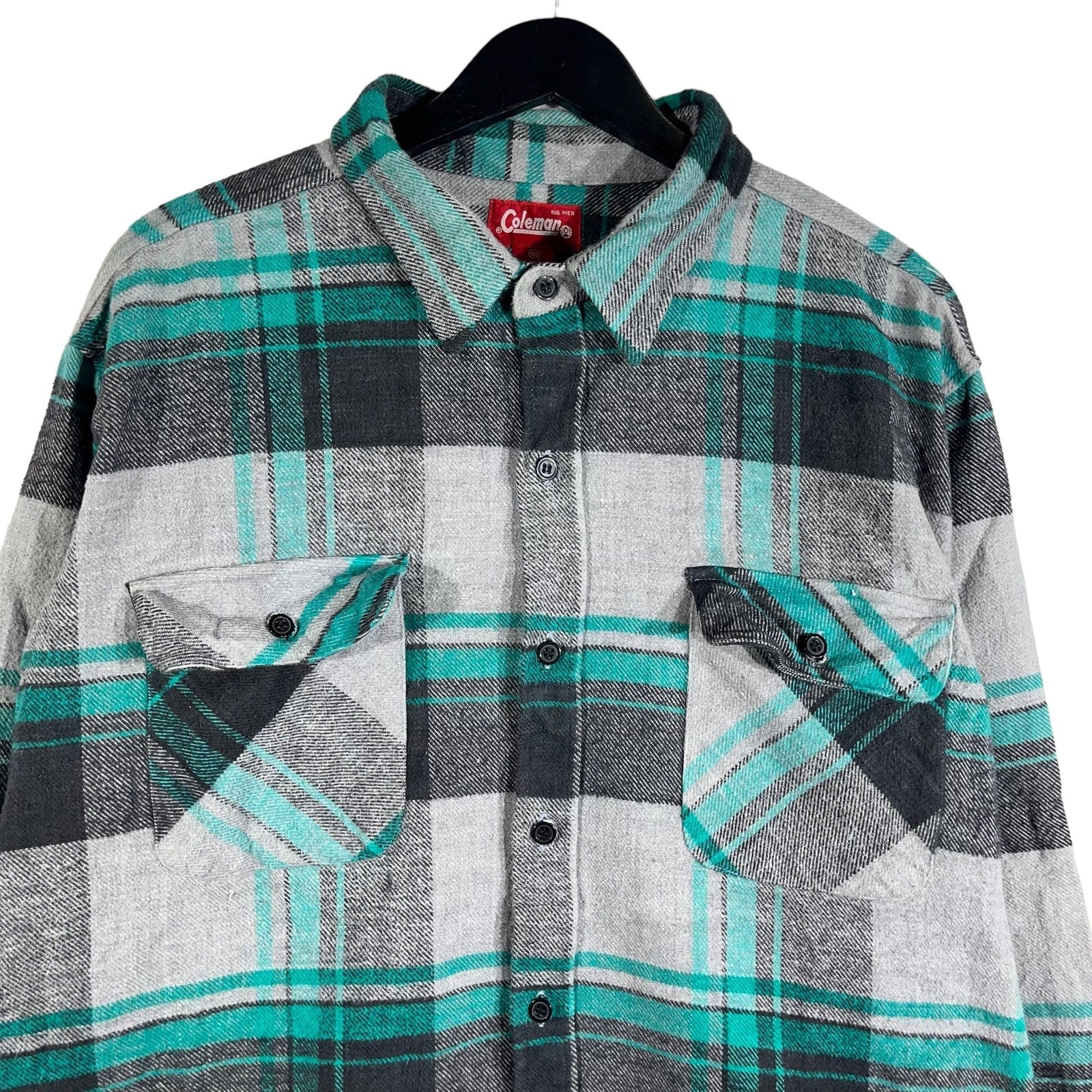 Collection of Coleman Long Sleeve Flannel Plaid Button Down in a gallery layout