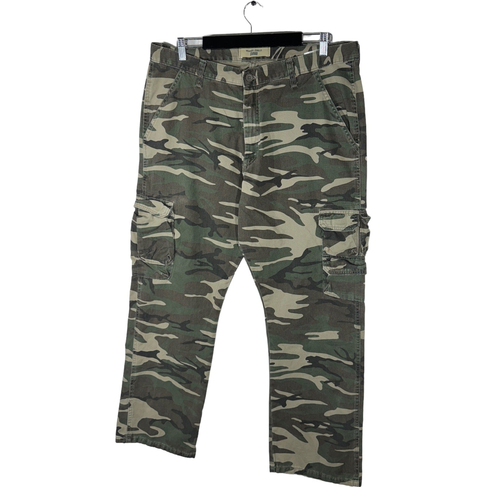 Collection of Wrangler Camouflage Cargo Pants in a gallery layout