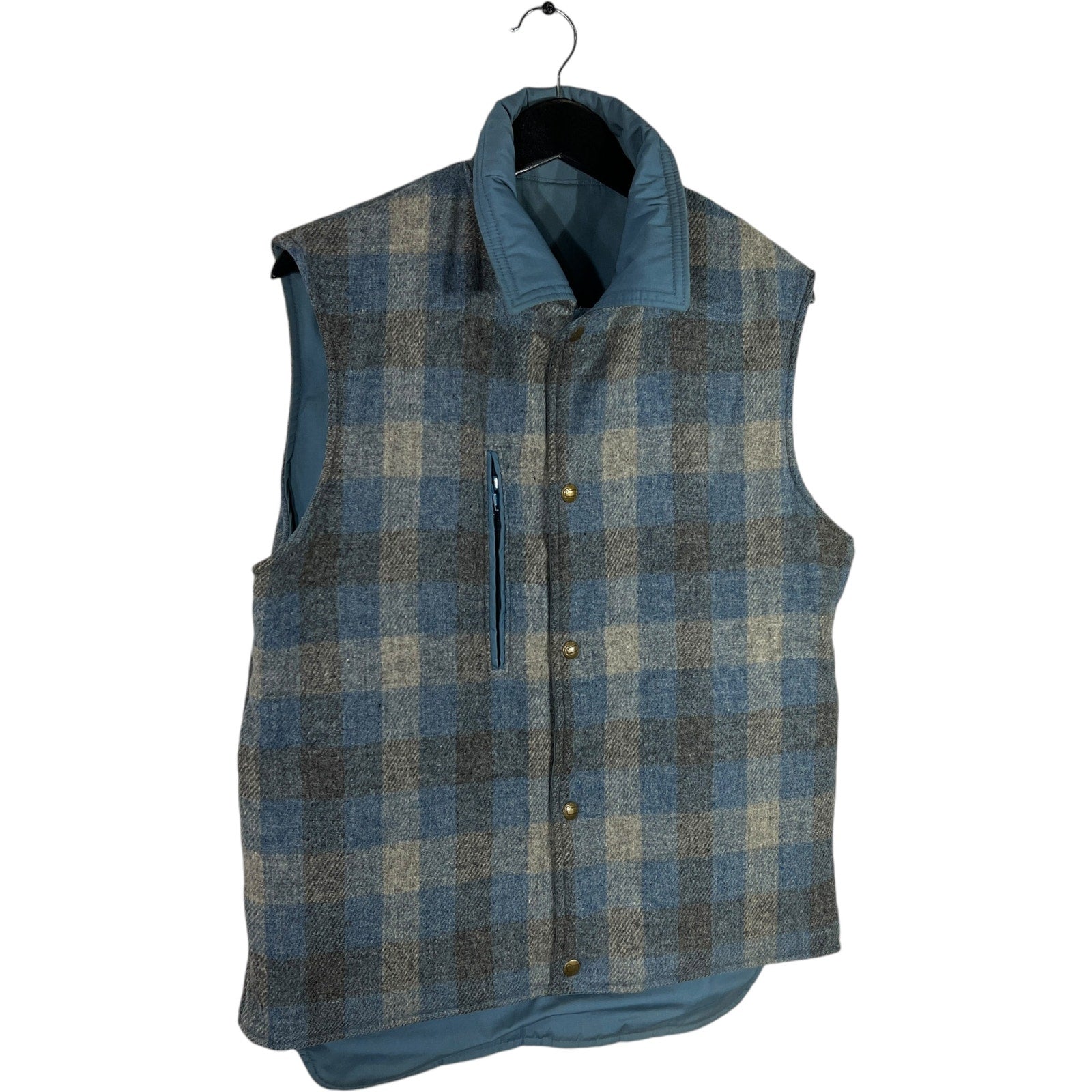 Collection of Vintage Woolrich Plaid Button Up Vest in a gallery layout