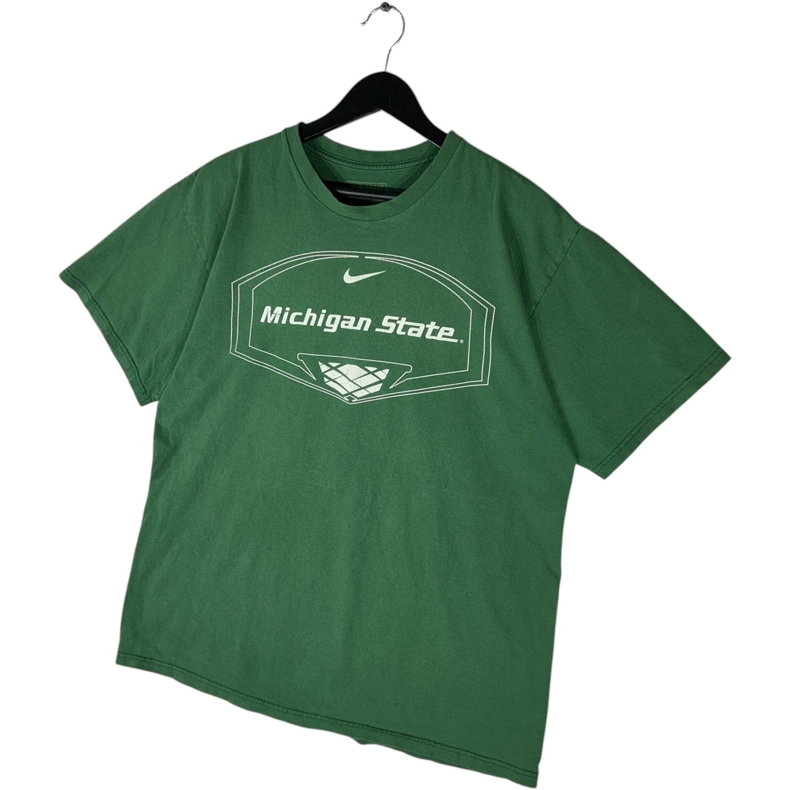 Collection of Nike Michigan State University Basketball Center Swoosh Tee in a gallery layout