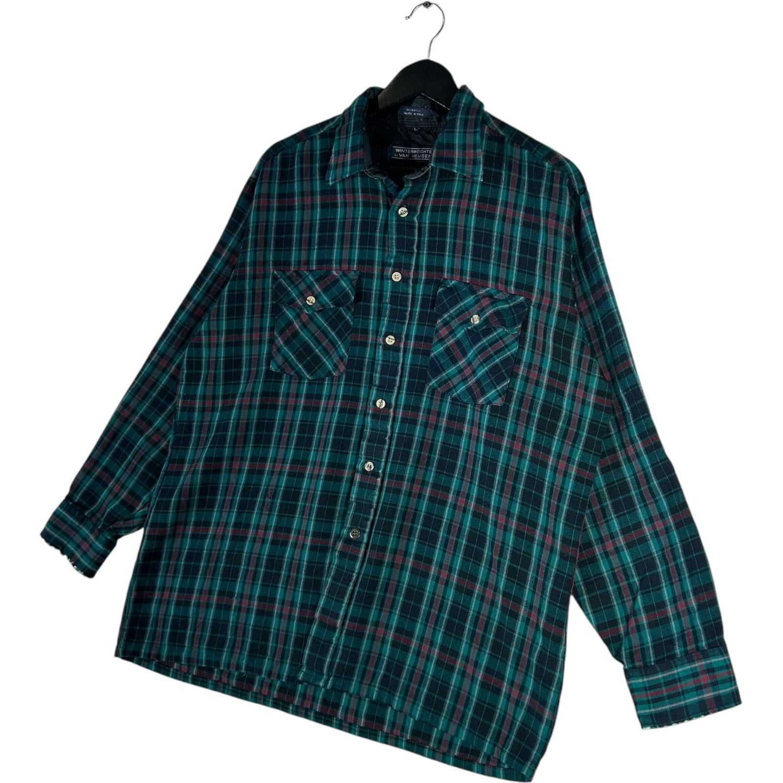 Collection of Van Heusen Winterweights Plaid Button-Up Flannel in a gallery layout