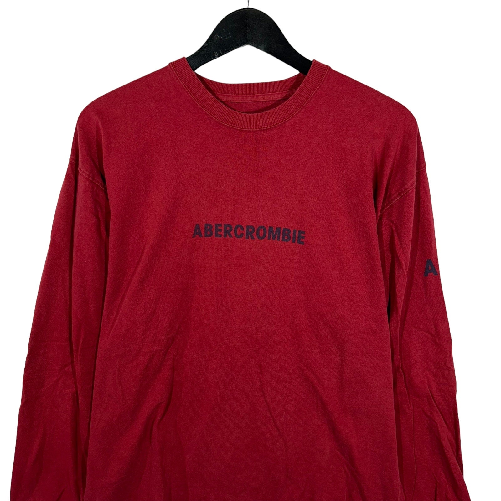 Collection of Abercrombie & Fitch Spell Out Muscle Fit Long Sleeve Tee in a gallery layout