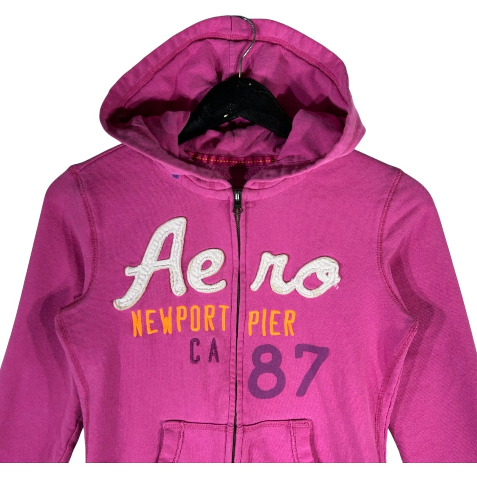 Collection of Womens Y2k Aeropostale Patch Spellout  Full Zip Hoodie in a gallery layout