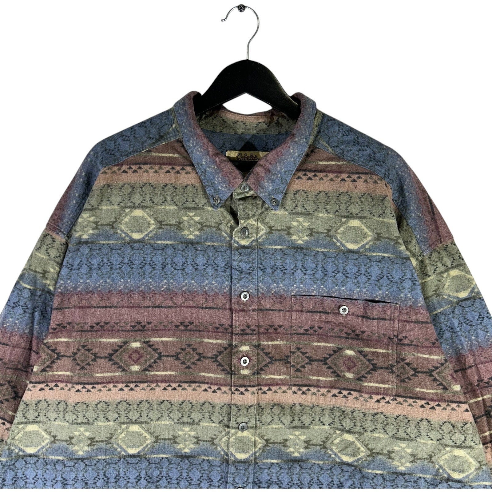 Collection of Cabela's Aztec Print Long Sleeve Button Up in a gallery layout