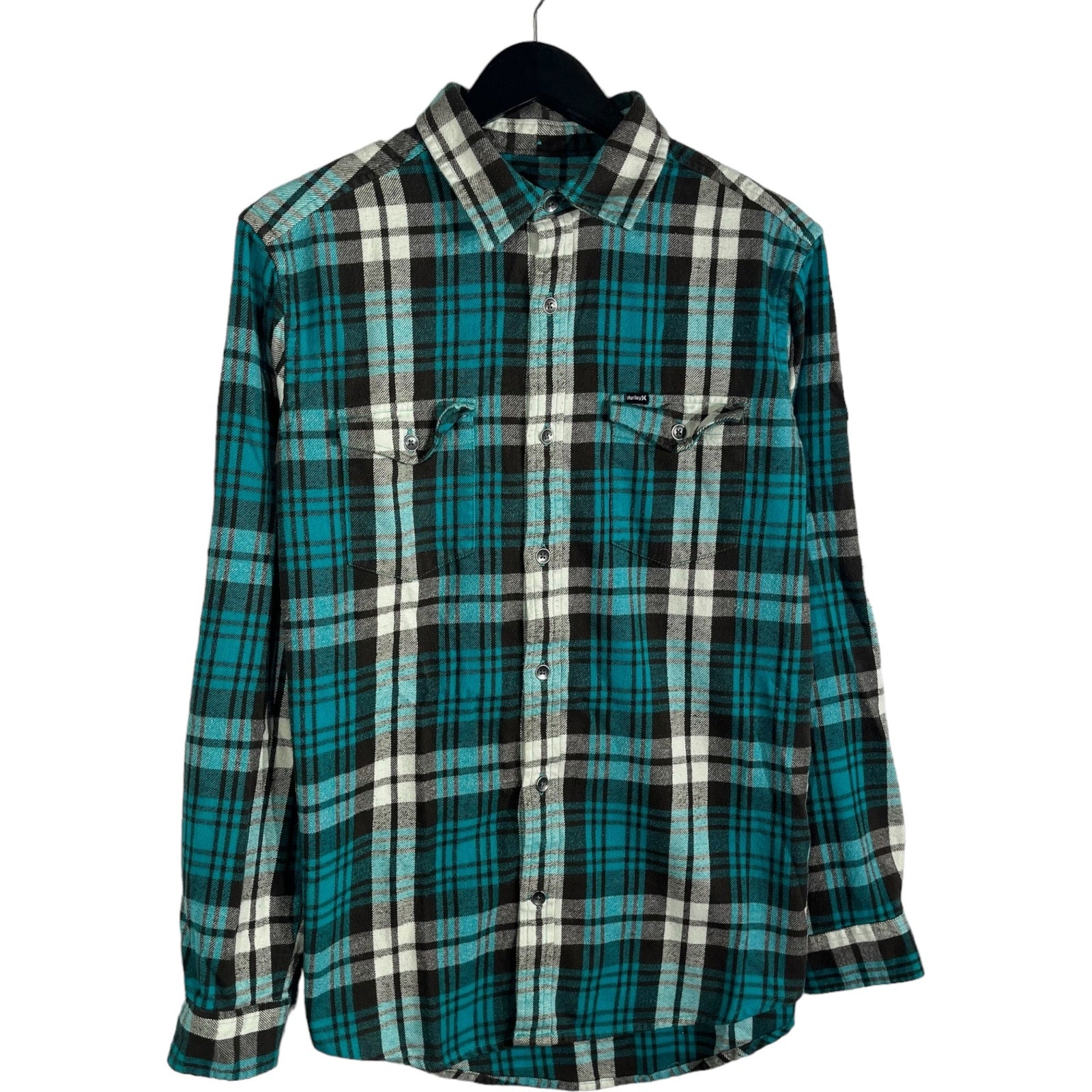 Collection of Hurley Plaid Long Sleeve Flannel in a gallery layout