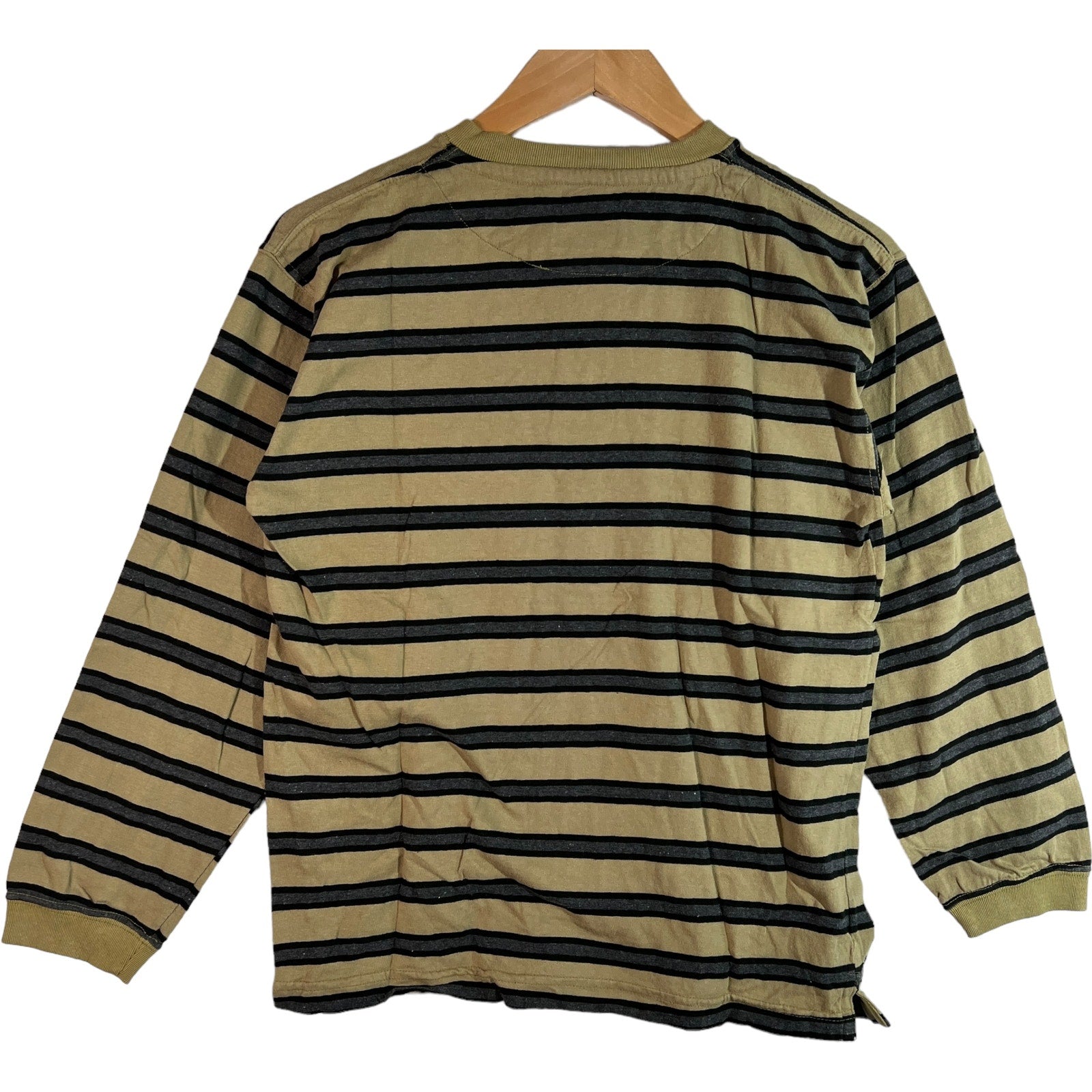 Collection of Stripe 1/4 Button Down Long Sleeve Shirt in a gallery layout