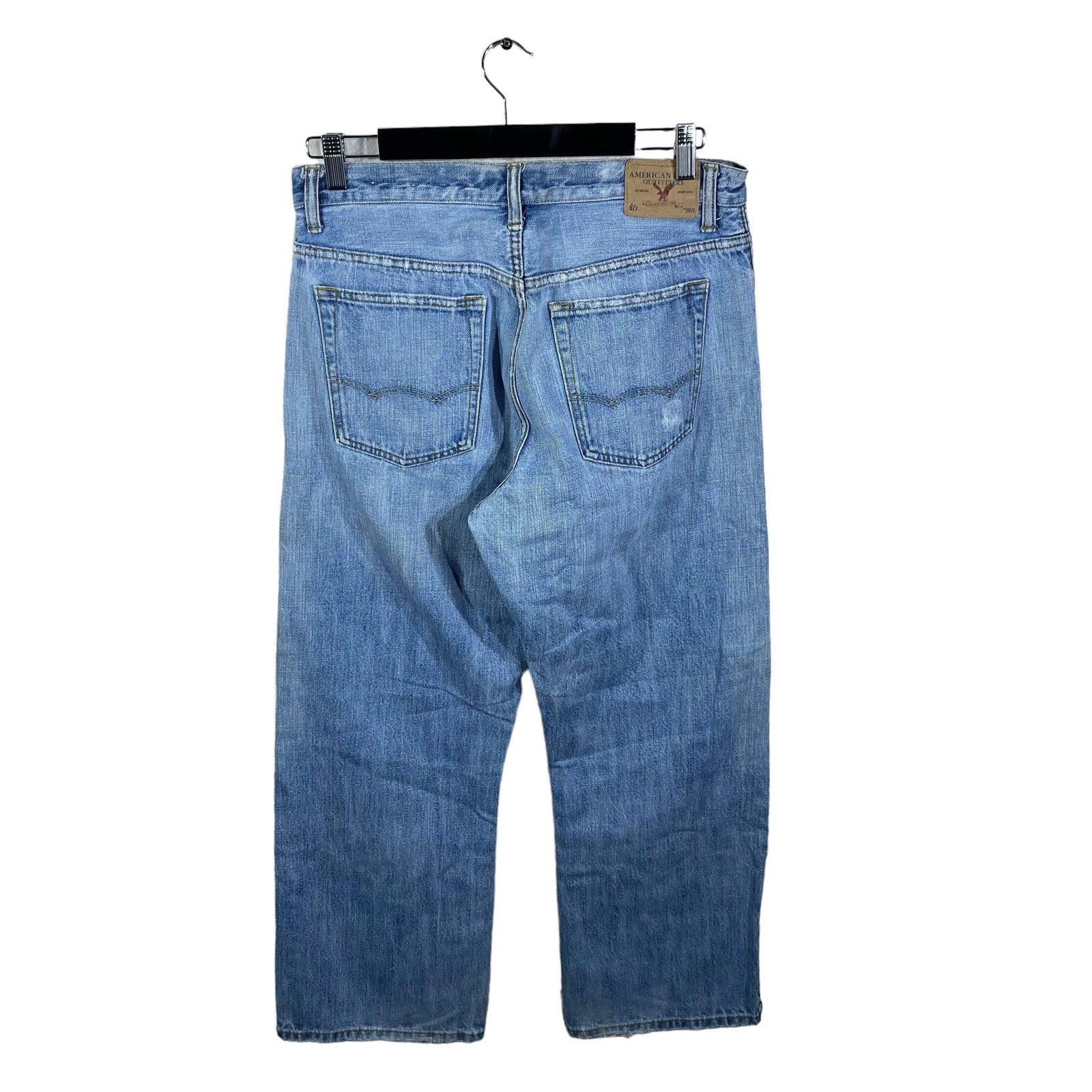 Collection of American Eagle Outfitter Denim Straight Leg Jeans 32x30 in a gallery layout