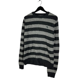 Collection of Abercrombie & Fitch Striped Mini Logo Crewneck in a gallery layout