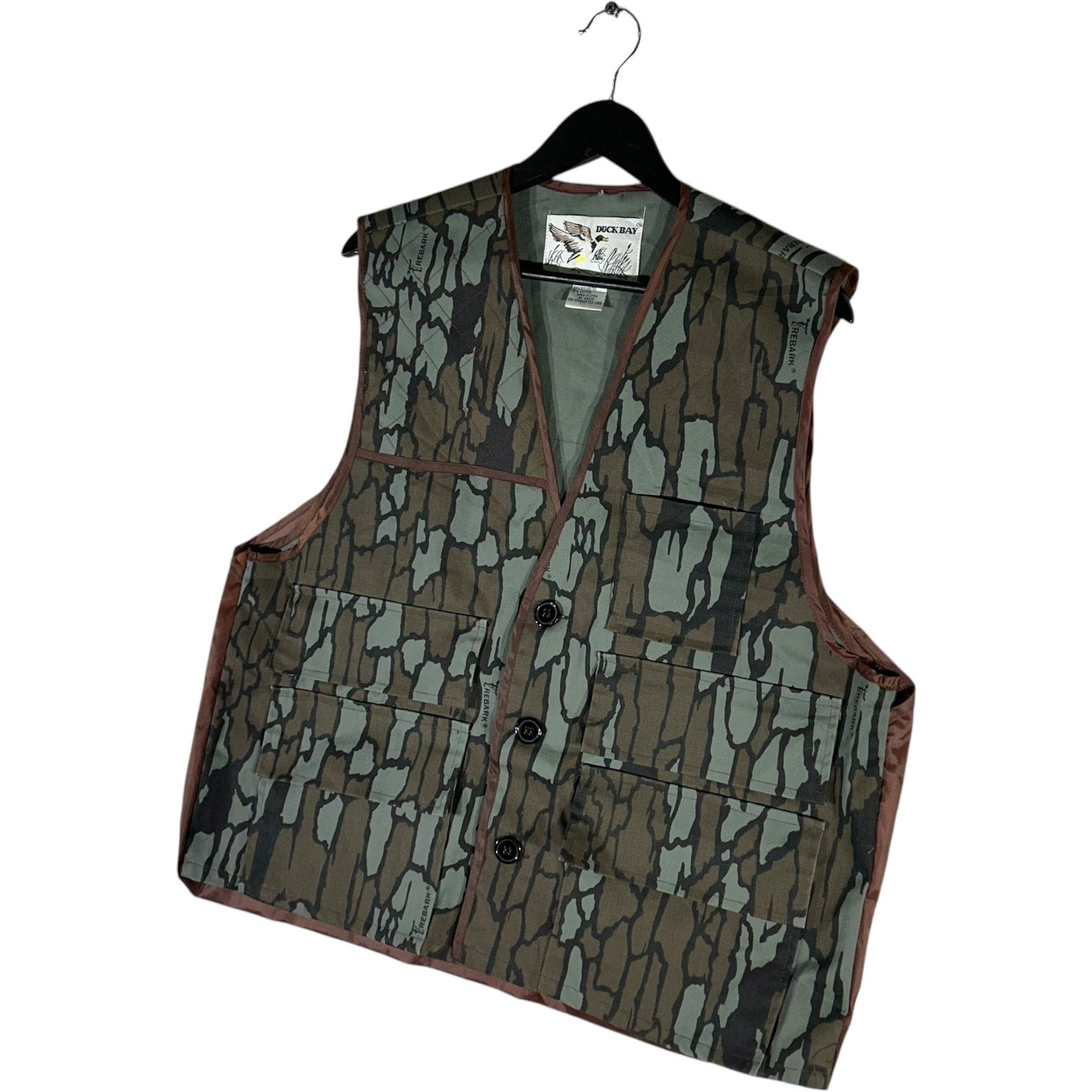 Collection of Vintage Duck Bay REBARK Camo Hunting Vest in a gallery layout